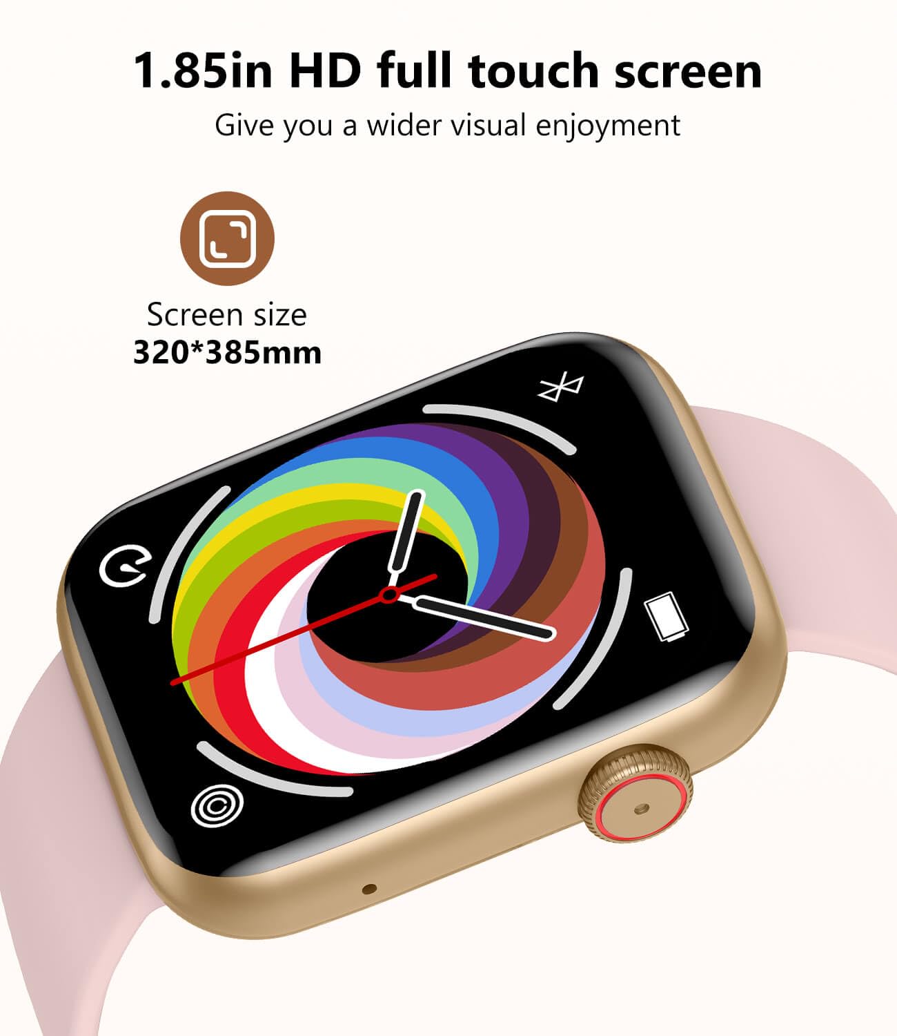 Booabei Smart Watch For Women,1.85 Smartwatch (Answer/Make Call), Fitness Tracker With 120+ Sport Modes, Blood Pressure/Blood Ox