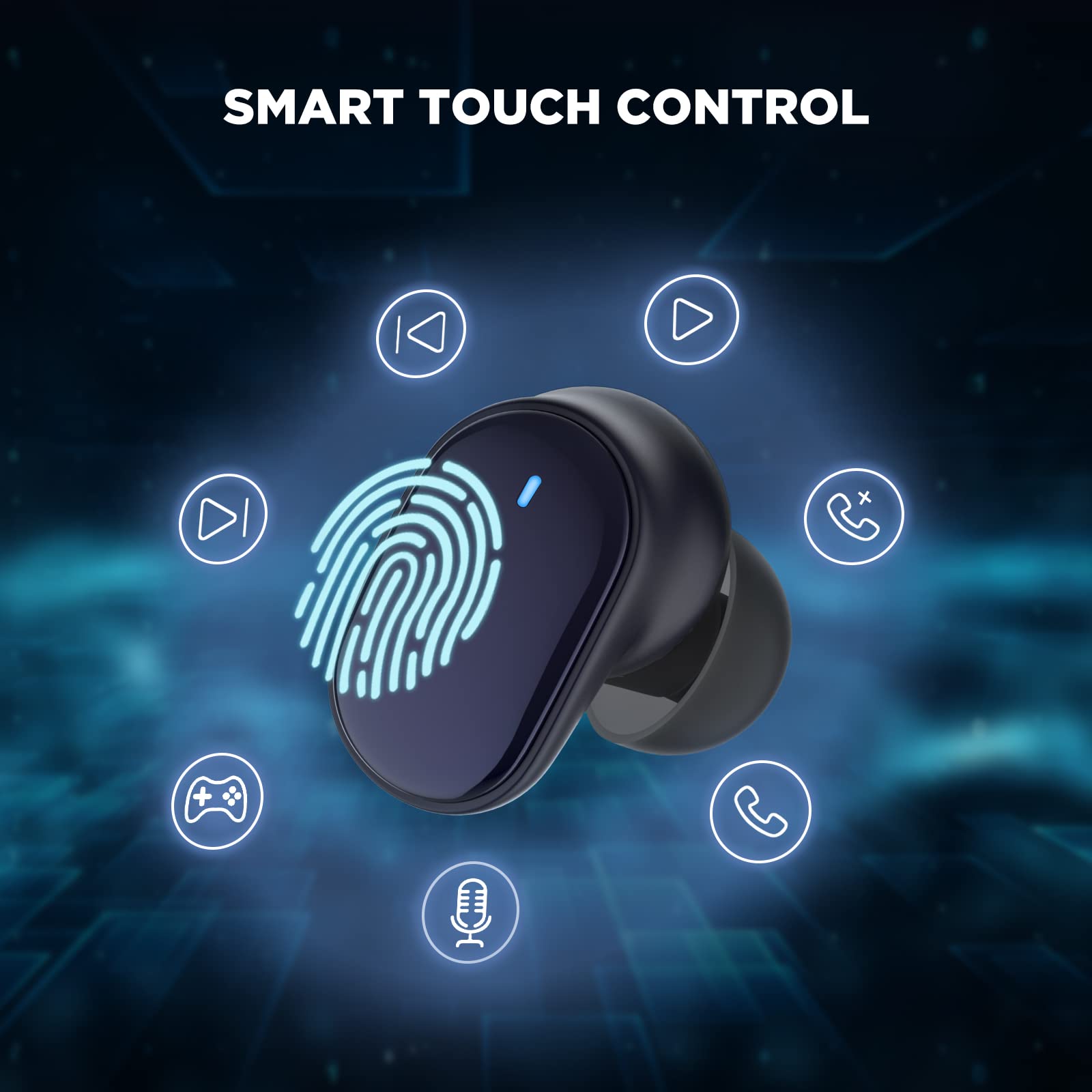 Htc True Wireless Earbuds 7 Bluetooth 5.3, In-Ear Headphones Noise Cancelling 10Mm Driver With Deep Bass For Gaming, Working -40