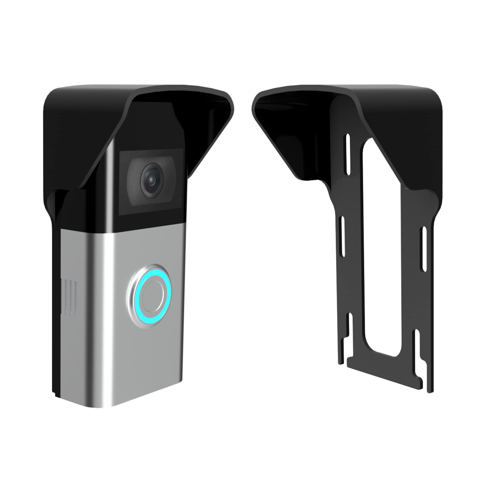Ringdoorbell 1/2/3/4 2Nd Gen & 3 Plus Rain Sun Cover Hood Weather Shield Glare Protector No Drilling Needed, Black