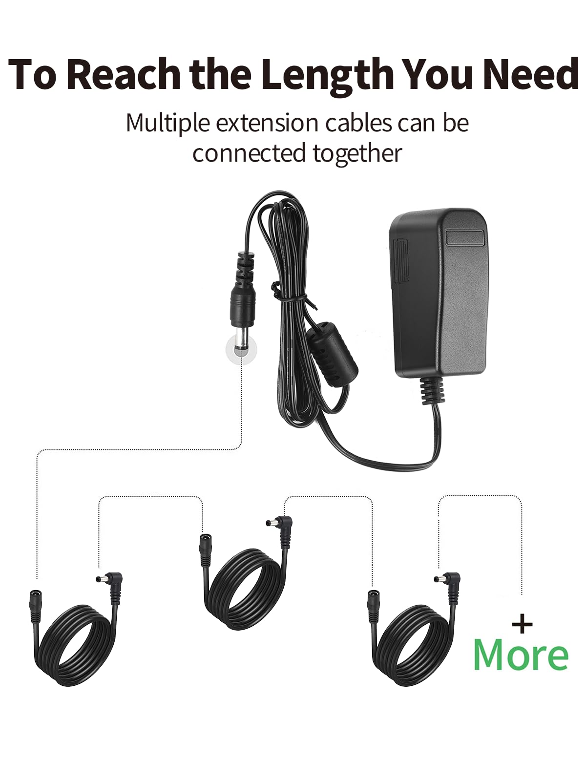 Tonton 2 Pack Dc Power Extension Cable 3M 10Ft 5.5Mm X 2.1Mm 90 Degree Right Angle Female To Dc Male Power Adapter Cord For Cctv