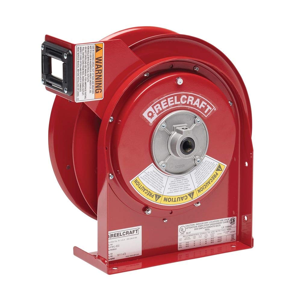 Reelcraft L 4500 Heavy Duty Cord Reel, 12 AWG/3 Conductors x 45, 20 AMP, Cord Not Included