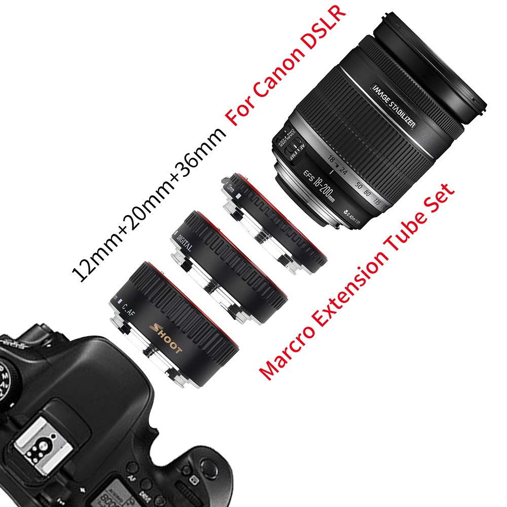 D&F Af Auto Focus Macro Extension Tube Set Eos Ef/Ef S Lens Close Ups For Canon Eos Ef Lens Such As Canon 7D,500D,600D,700D,5D,