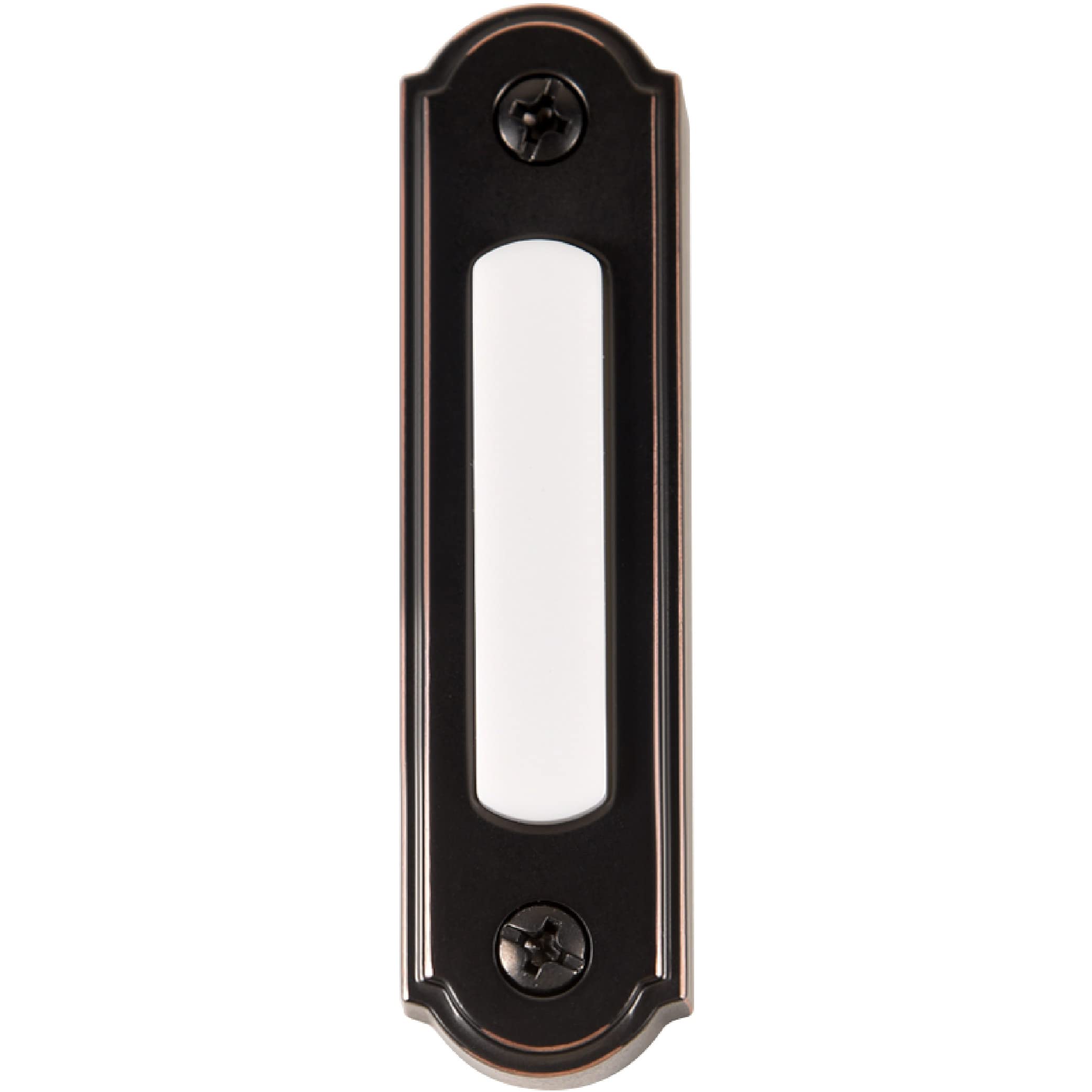 Newhouse Hardware Led Lighted Metal Door Chime Push Button (Oil Rubbed Bronze) | Surface Mount Lighted Door Bell Button | Replac