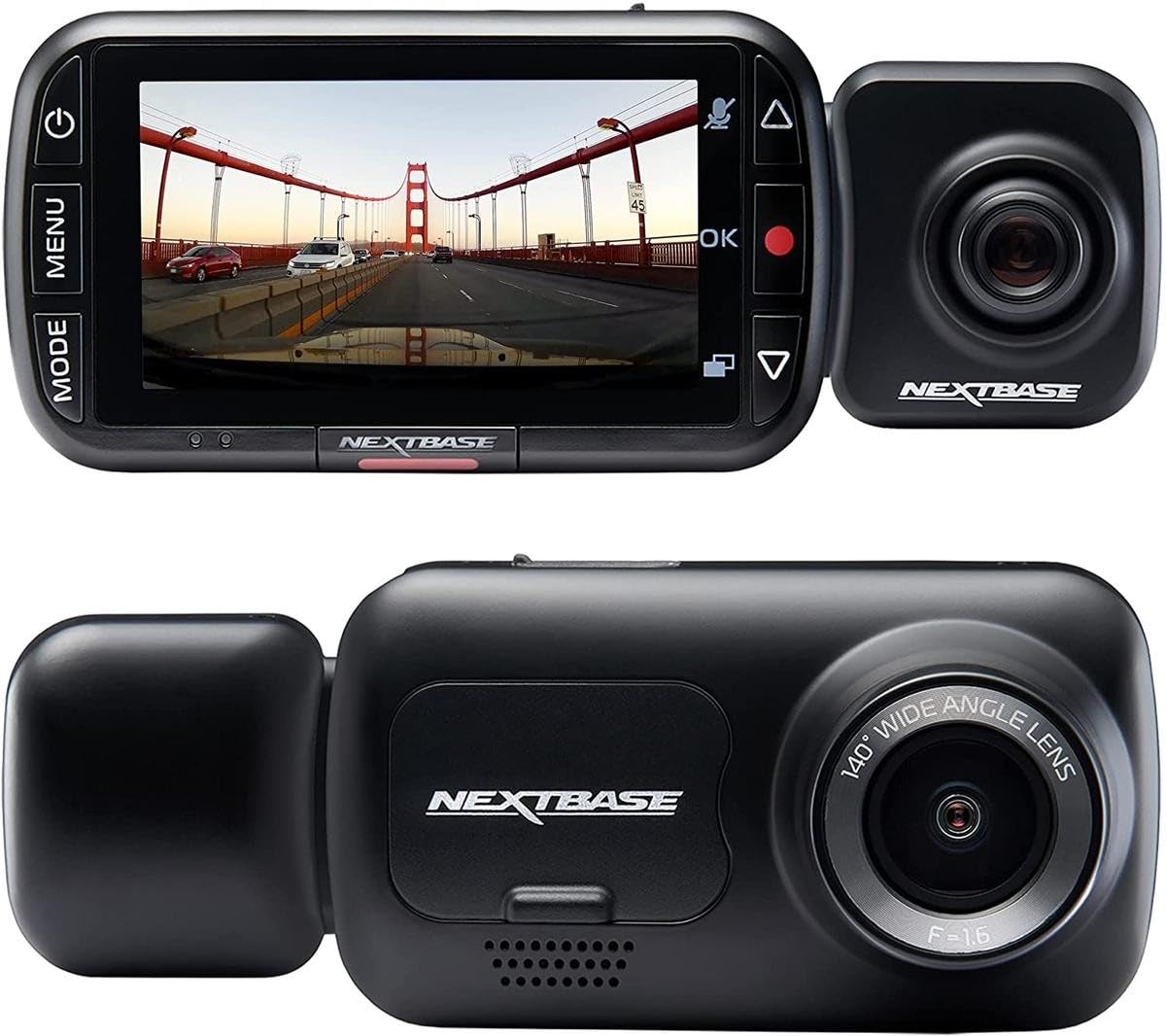 New Nextbase 222X Front And Rear Dash Cam Car Recording Camera Full 1080P/30Fps Hd Recording Dvr Cam - 140 Wide Viewing Angle C 