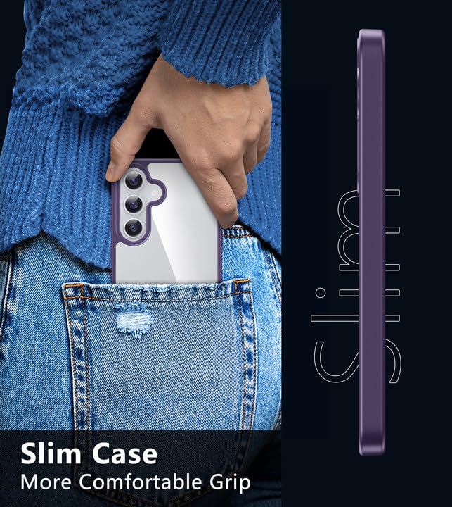 Fntcase For Samsung Galaxy S24 Case: Anti Yellowing Clear Case | Military Grade Protection Slim Phone Cases | Shockproof Scratch