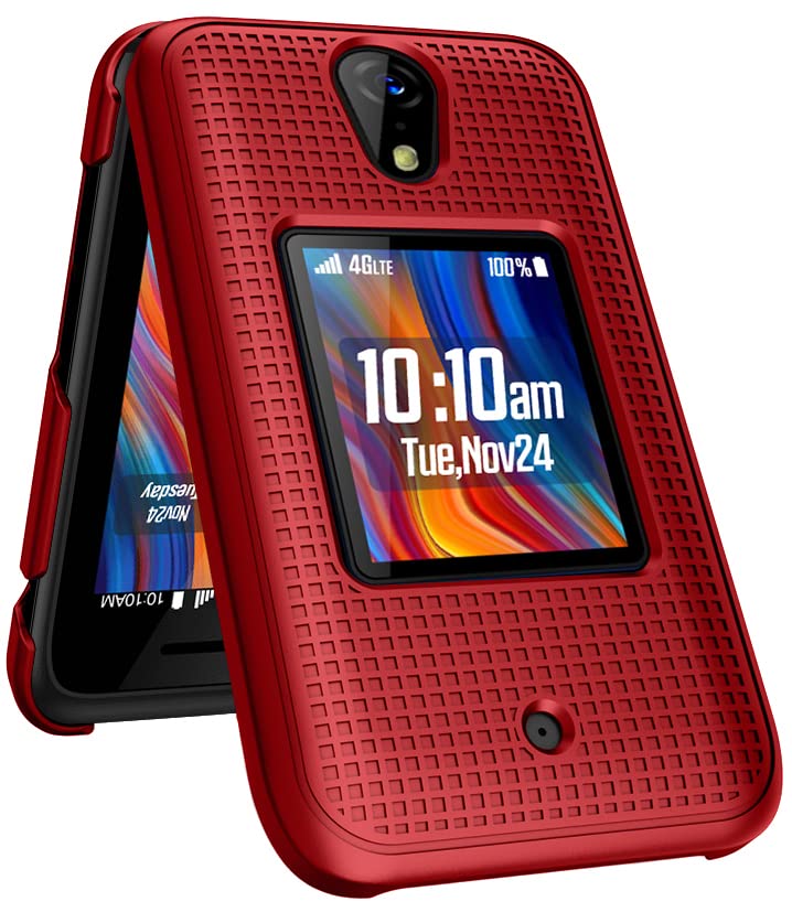 Nakedcellphone Case For Schok Flip 2022 Phone, Slim Hard Shell Protector Cover With Grid Texture For For T Mobile/Boost/Metro Sc