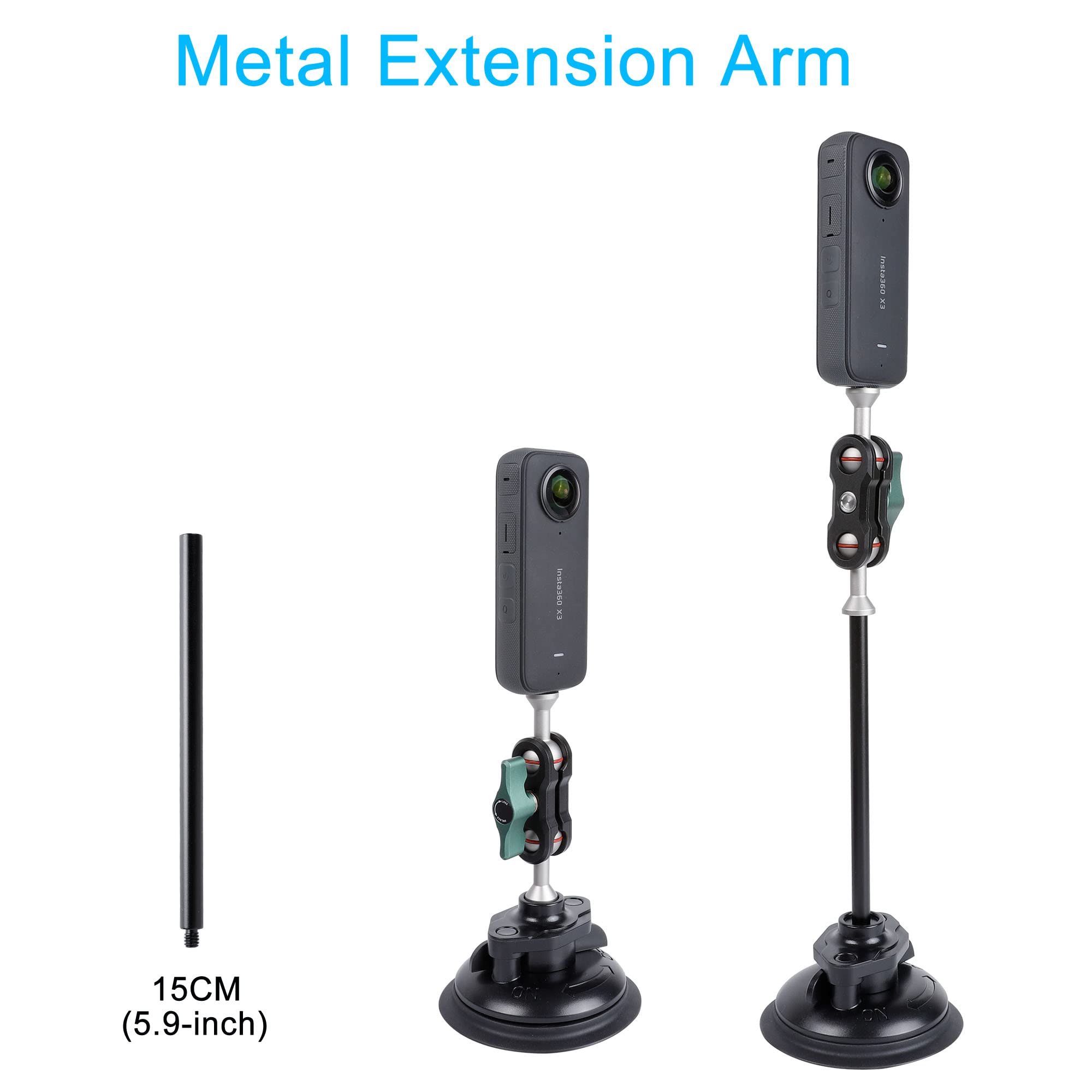 Pellking Camera Suction Cup Mount With Phone Holder And Action Camera Adapter Accessories For Insta360 X4 X3, One X2, One Rs, Gopro Hero 13 12 11 10 9 8 7 6 5 Max, Dji Action 5 4 3 2 Etc