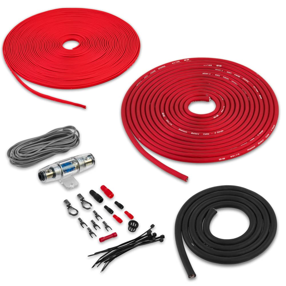 Belva True 8 Gauge Awg Premium Cca Amplifier Wiring Kit Without Rca Cable   Bpk8 Red