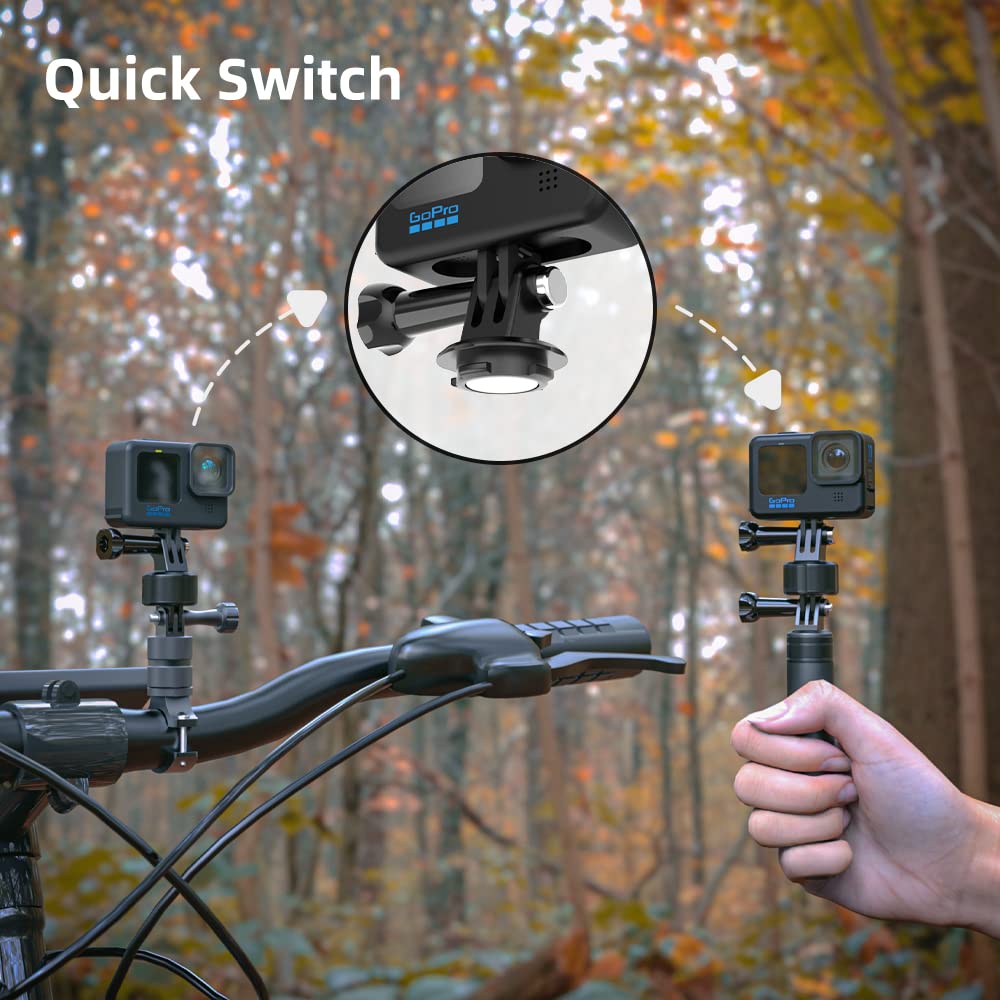 Skezn Magnetic Accessories For Gopro, Quick Release Base For Bike, Selfie Stick, Monopod, Tripod Mount, Compatible With Gopro Hero 13/12/11/10 Black, Akaso, Insta, Dji And More (Magnetic Accessories)