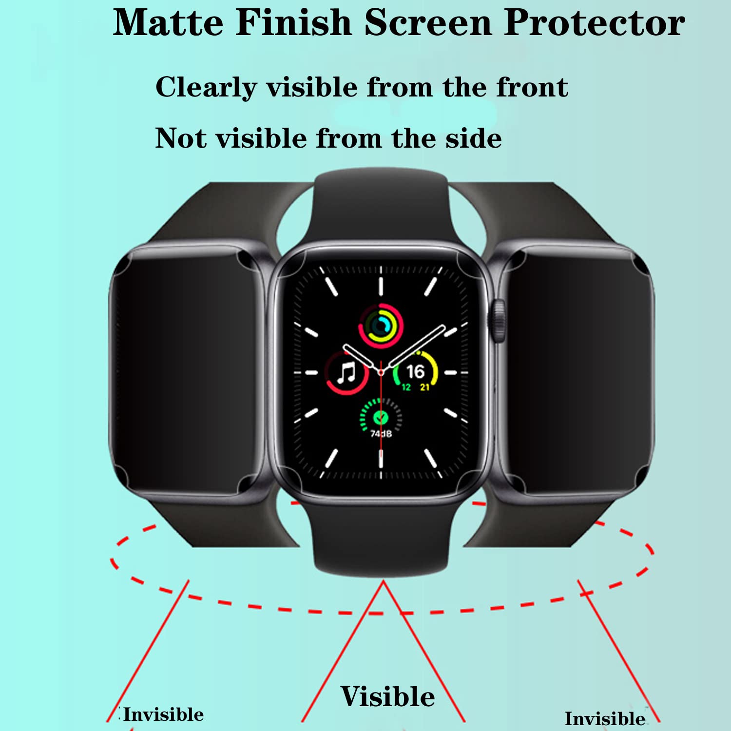 Byiuihs 3 Pack Designed For Apple Watch Series 7 /Series 8 Privacy Screen Protector 45Mm, Anti Peep Scratch Resistant Bubble Fre