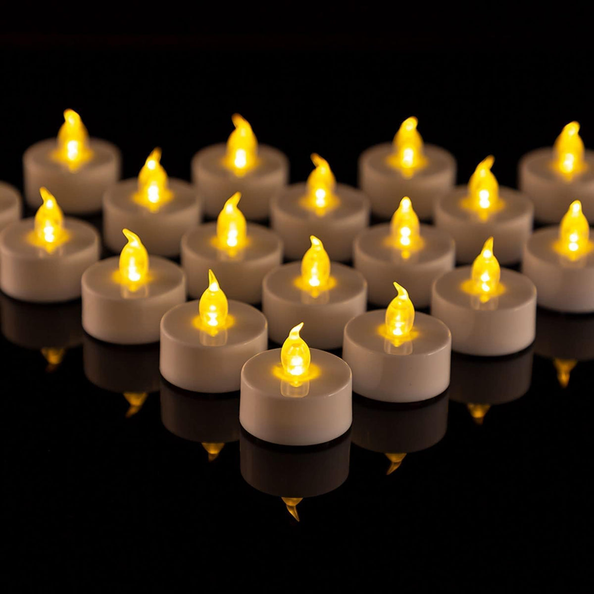 Led Tea Lights Candles- 12Pack Warm Yellow Flameless Candles Realistic And Bright Flickering Long Lasting 200Hours For Holiday C