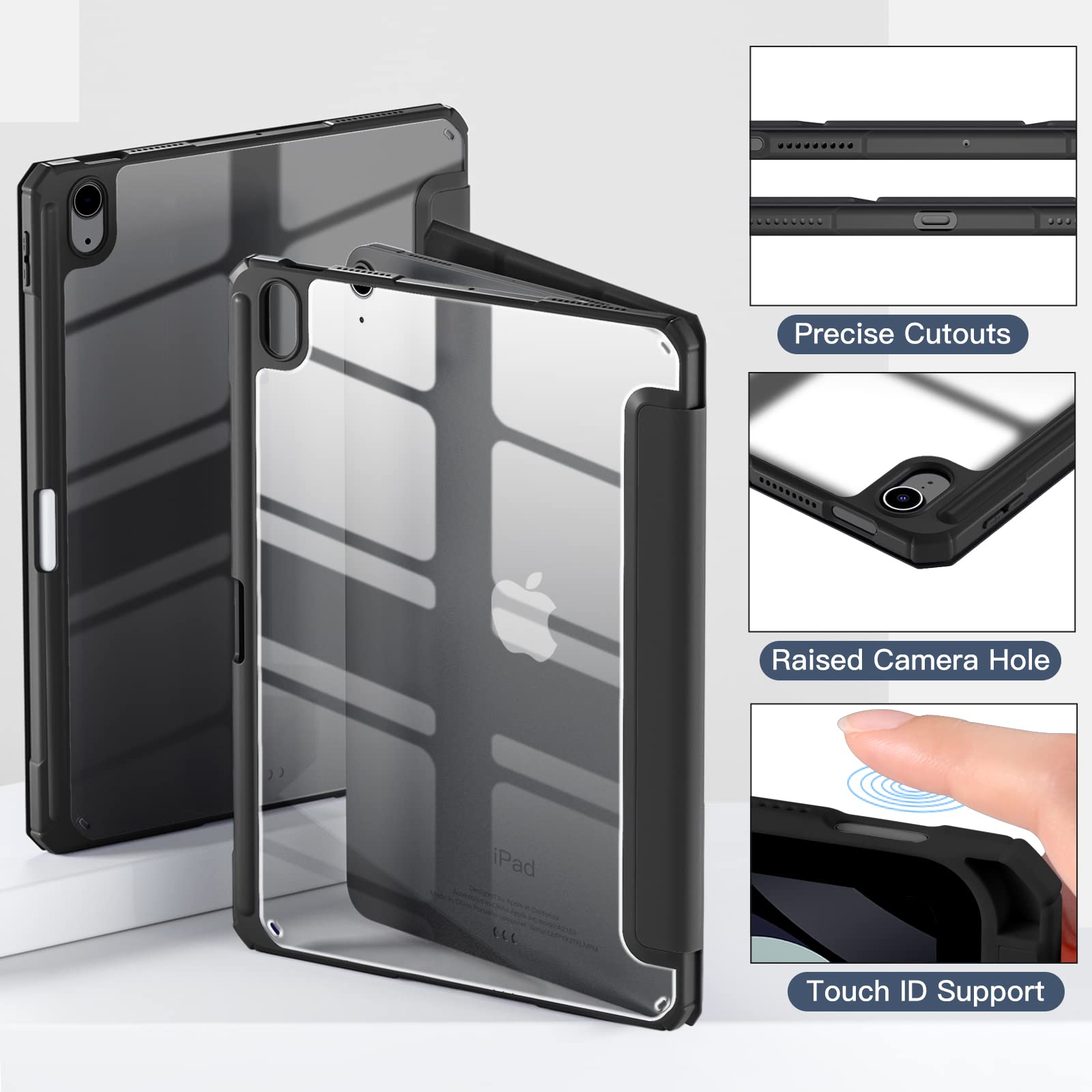 Mastten Compatible With New Ipad Air 11 Inch Case M2 2024, For Ipad Air 6Th/5Th/4Th Generation Case 10.9 Inch With Pencil Holder