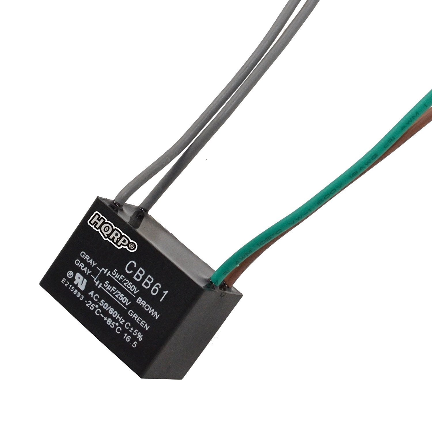 Hqrp Capacitor Compatible With Hampton Bay Ceiling Fan Cbb61 5Uf+5Uf 4 Wire