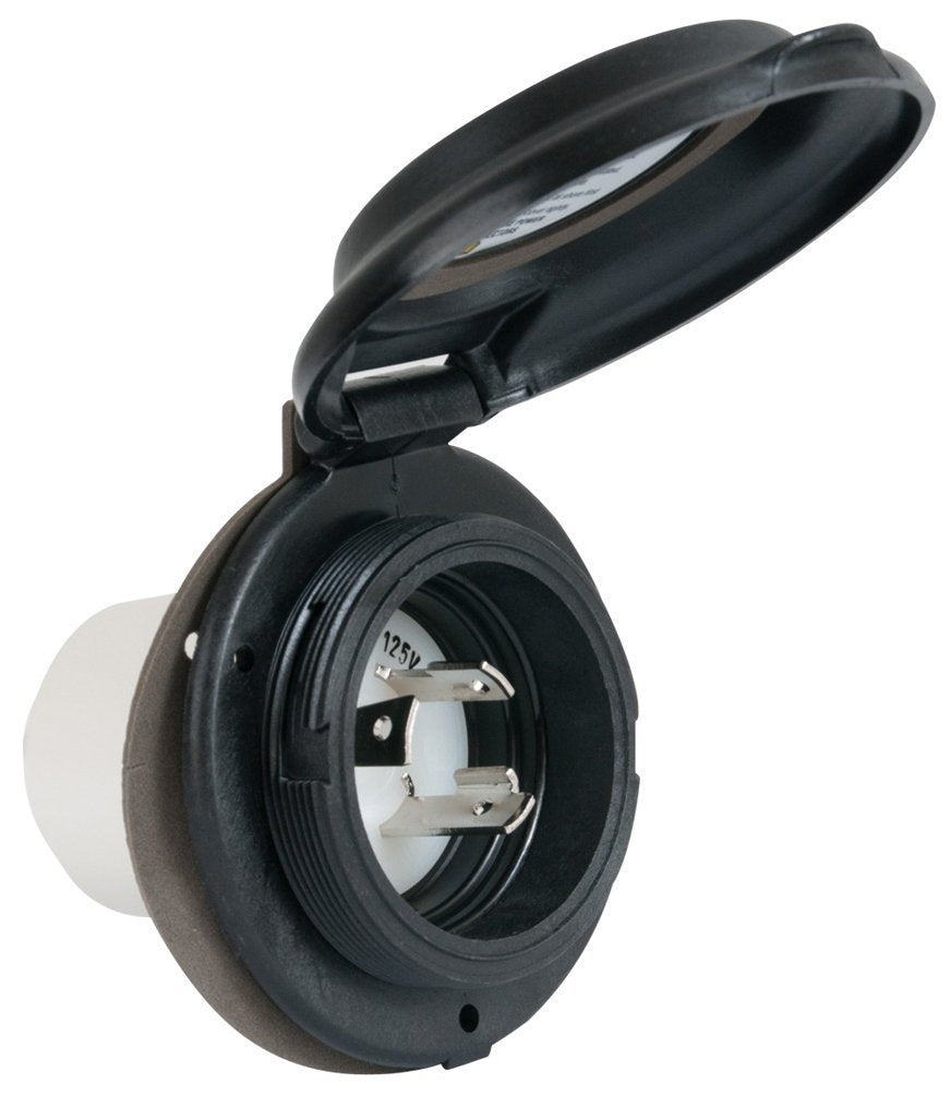 Marinco RV Inlet 30A Contoured Black 304EL-BRV.BLK