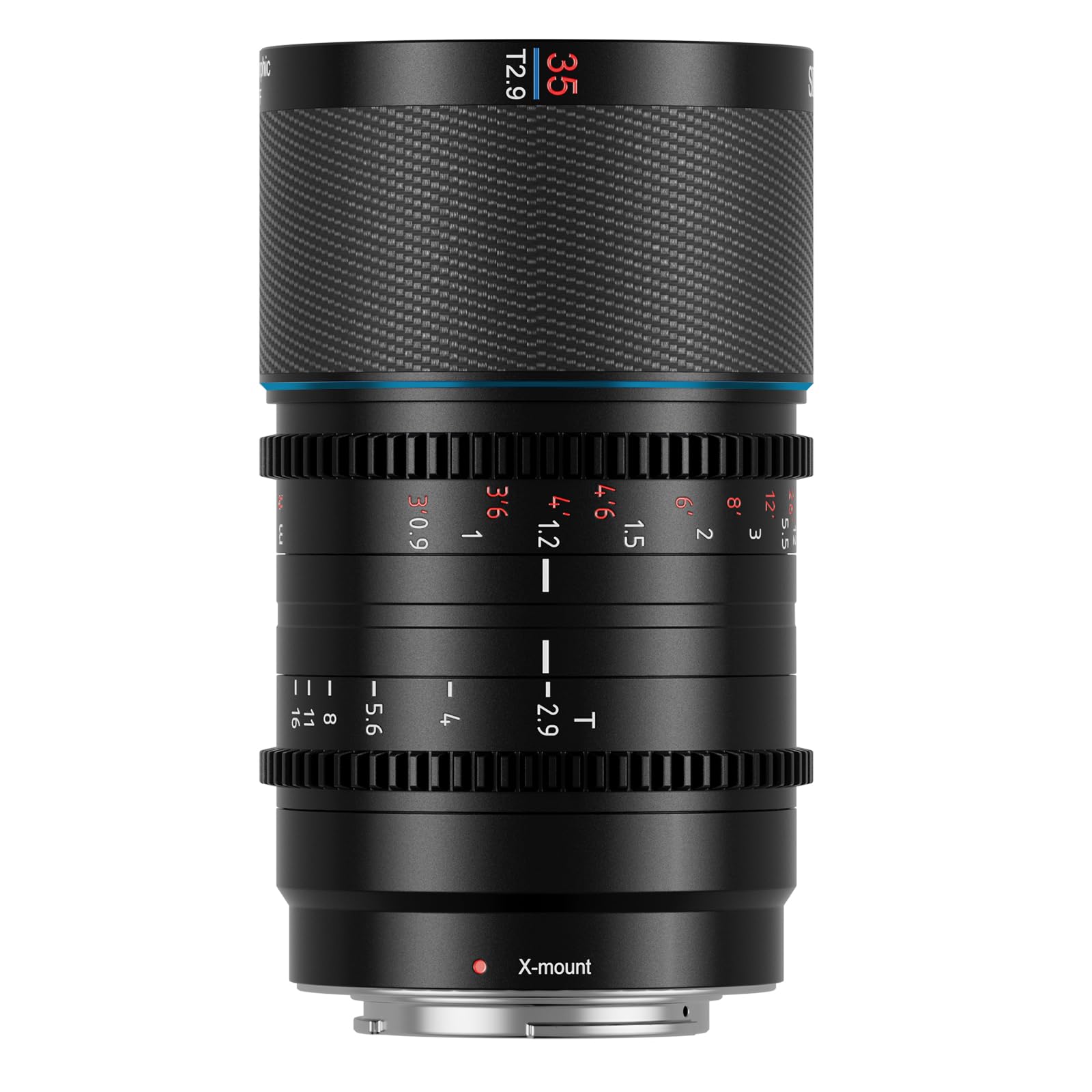 Sirui Saturn 35Mm T2.9 1.6X Full Frame Carbon Fiber Anamorphic Lens, Cine Lens For X Mount Cameras, 418G (Neutral Flare)