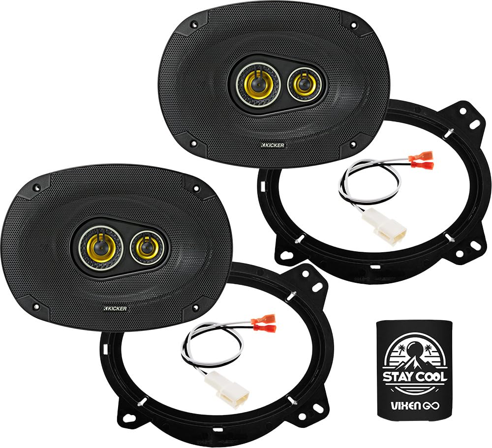 KICKER Front Door 6x9 Speakers Kit for Toyota 4Runner 2003-2024 Upgrade Kit - Pair of CS Series 6x9 Inch 3-Way Speakers with Ada