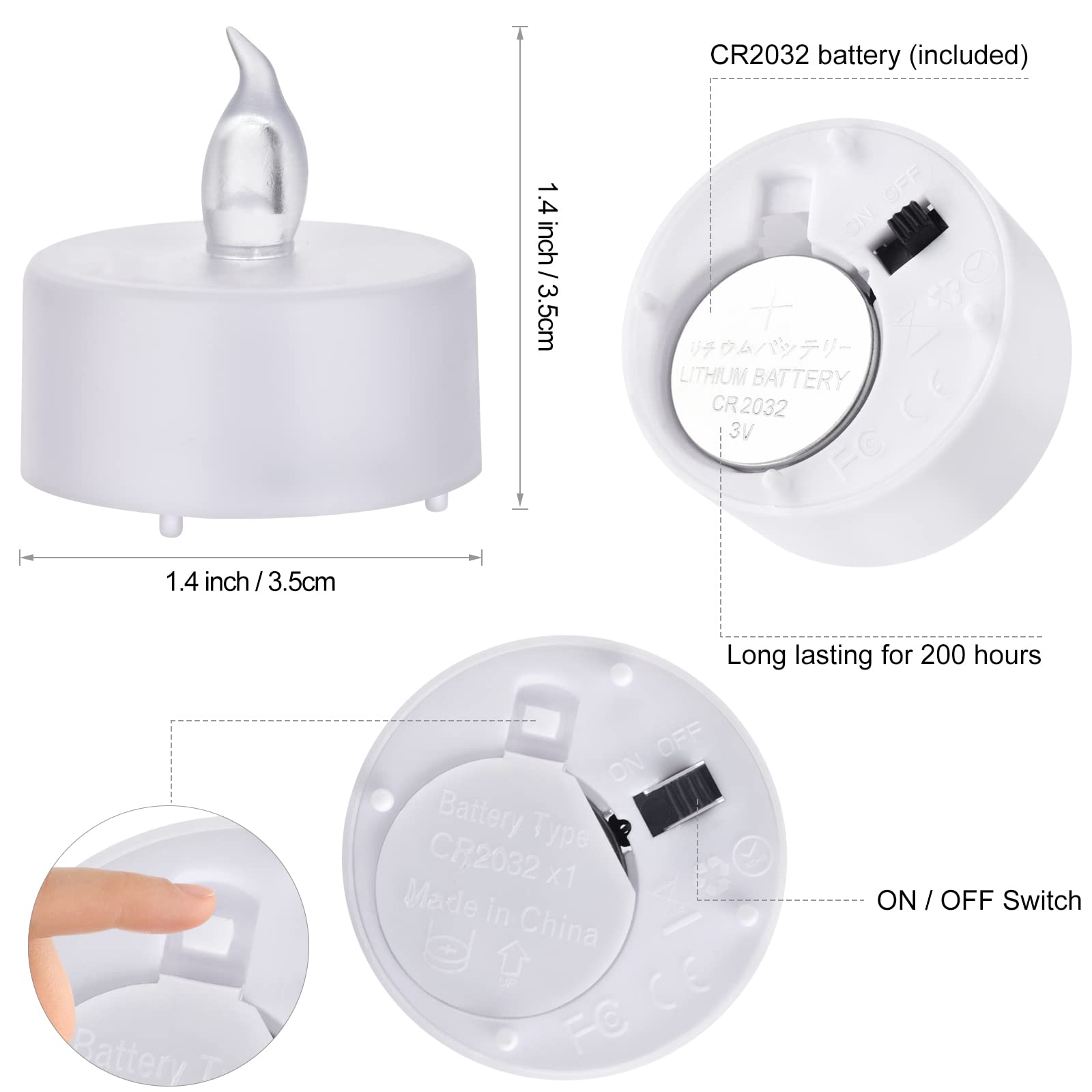 Battery Operated Led Tea Lights:150 Pack Flameless Led Bright Flickering Candles Long Lasting 300+ Hours Electric Candle In Warm