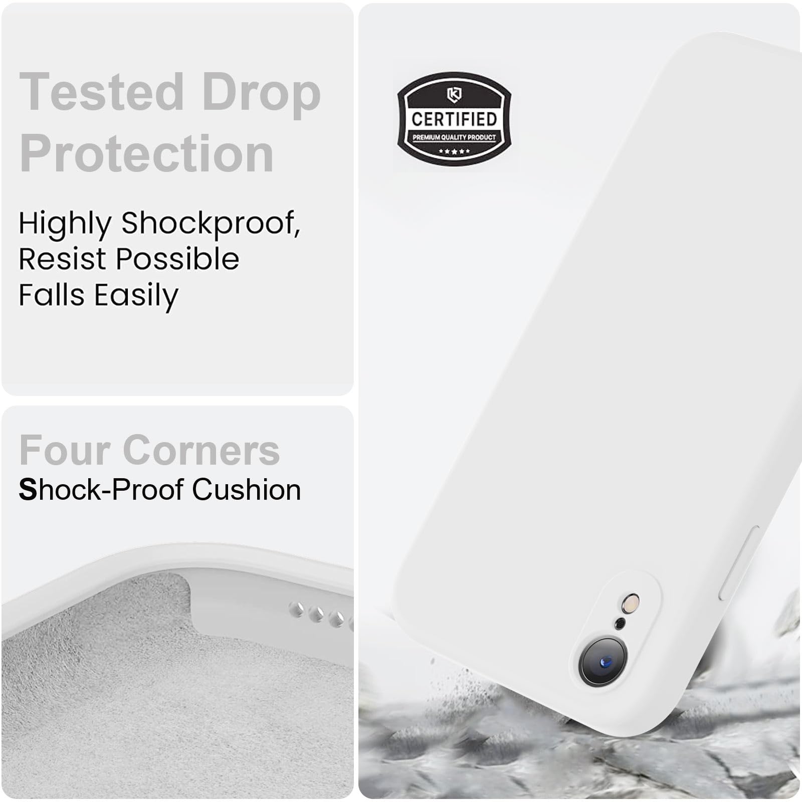 Vooii Compatible With Iphone Xr Case, Upgraded Liquid Silicone With [Flat Edges] [Camera Protection] [Soft Anti Scratch Microfib