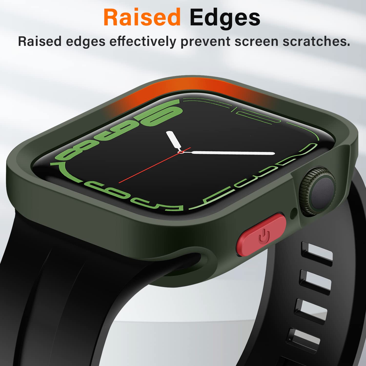 Amizee Rugged Case Compatible With Apple Watch Case Series 9/8/7 41Mm Series 6/Se/5/4 40Mm, Soft Tpu Shockproof Bumper Drop Proo