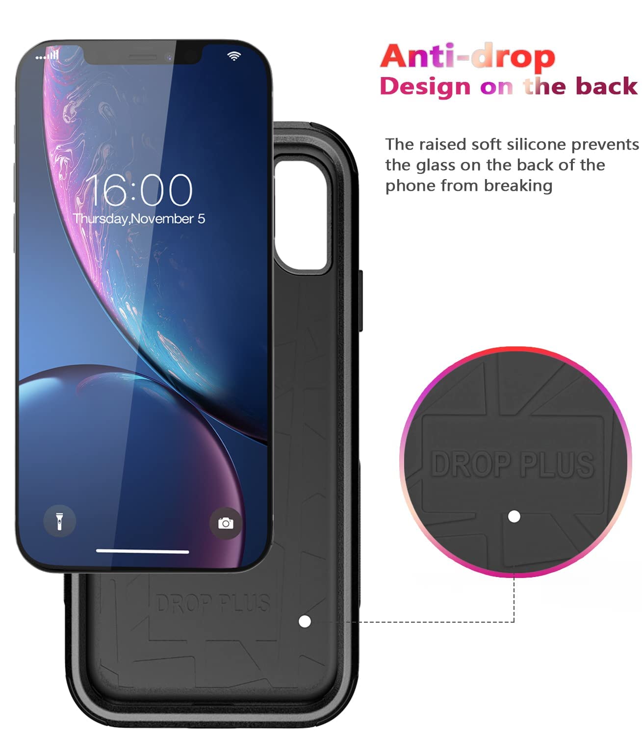 Diverbox iPhone XR Case - Shockproof, Dropproof, Dust-Proof, Heavy Duty, Black, Thermoplastic Polyurethane, Model DIVERBOX-TQ2