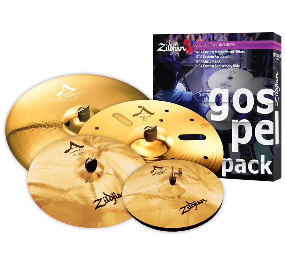 Avedis Zildjian Company A Gospel Pack Cymbals 14'' Mastersound Hi Hats 17'' 18'' Crash & 21'' Ride With Zkey, Ac0801G
