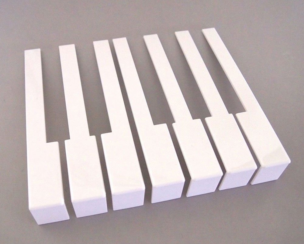 German White Piano Keytops, Full Set Of Piano Keytops With Fronts For Replacement