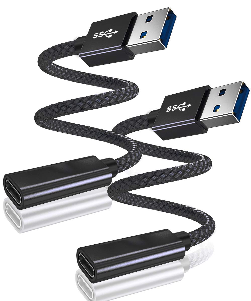 Basesailor USB C Female to USB 3.0 Male Cable Adapter 3.3FT 2Pack,5Gbps GEN 1 Type A Connector for MagSafe Charger,iPad 8th 9th 