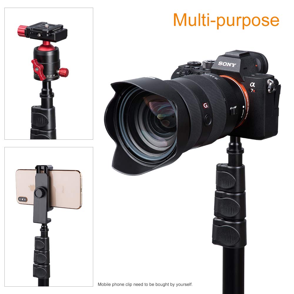 K&F Concept 86.6 Inch/2.2M Light Stand With Storage Bag, Aluminium Photography Tripod For Reflectors, Softboxes, Flash, Strobe L