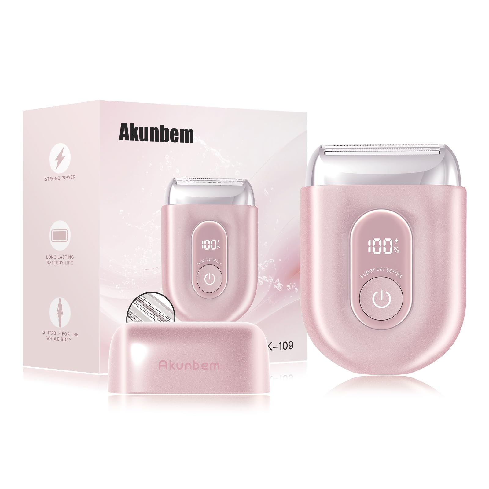 Akunbem Electric Razors For Women   Mini Bikini Trimmer For Women   Electric Shavers For Women Pubic Hair Legs Arm & Body Hair  