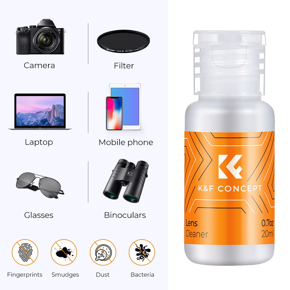 K&F Concept Aps C Sensor Cleaning Kit   16Pcs Sensor Cleaning Swabs, 20Ml Sensor Cleaner & Gloves, Camera Lens Cleaning Kit For