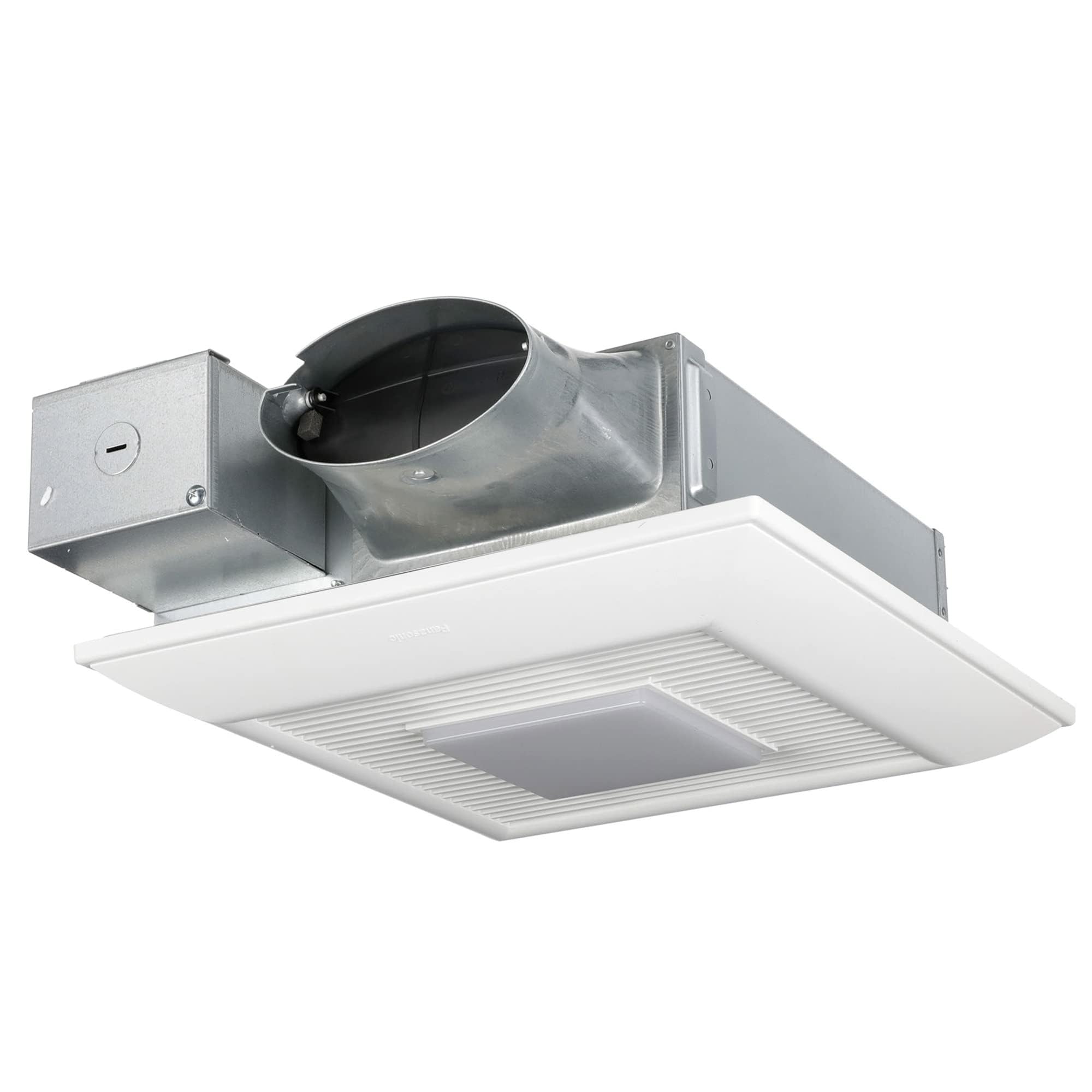 Panasonic WhisperValue Ceiling/Wall Mount Bathroom Exhaust Fan with Dimmable LED Light, 50-80-100 CFM, FV-0510VSL1