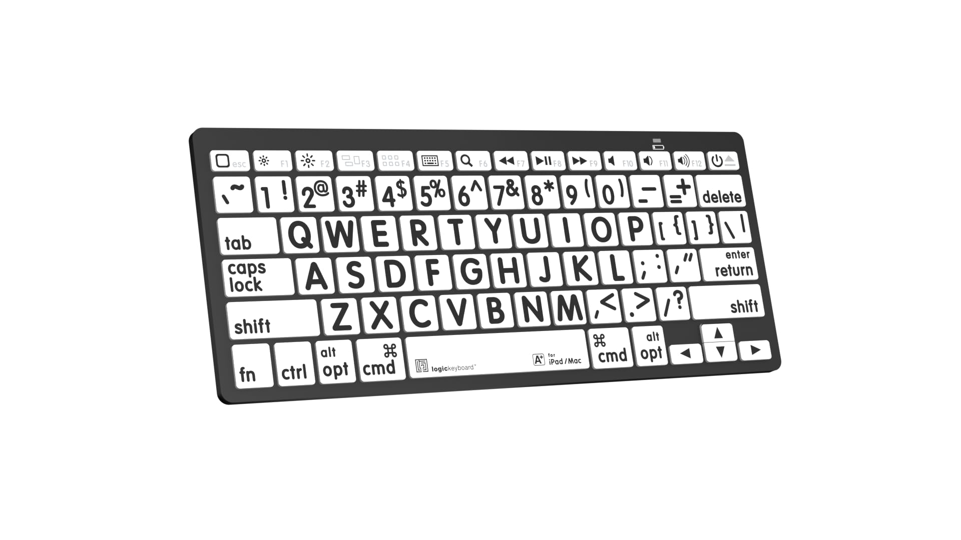Logickeyboard Bt Wireless With Large Print  For Ipad And Mac  Black Letters On White Keys  P/N Lkbu-Lpbw-Bton-Us