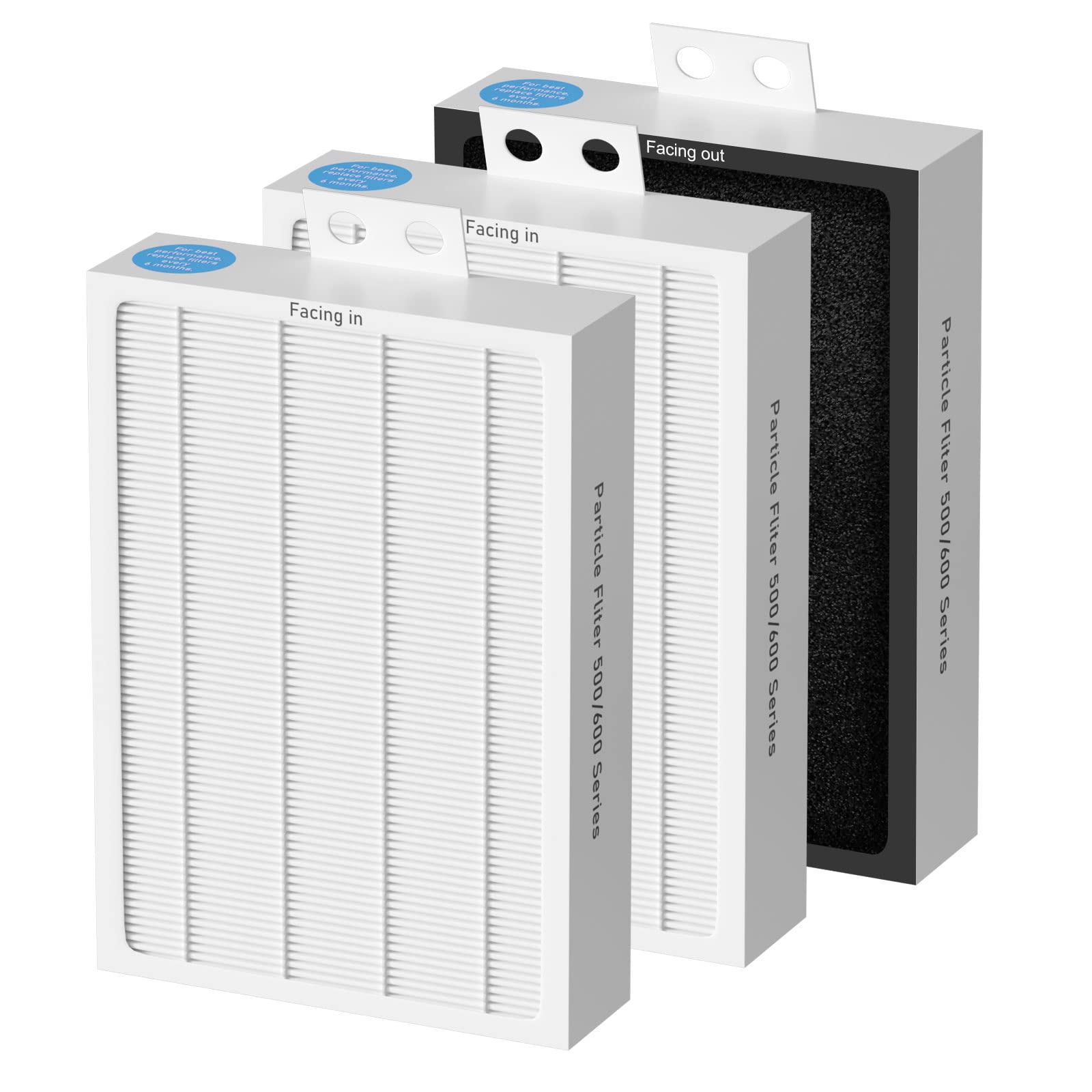 Ganteny 3 Pack Classic 500/600 Series Hepa Filter Replacement Compatible With Blueair Classic 500/600 Series Air Cleaner Purifie