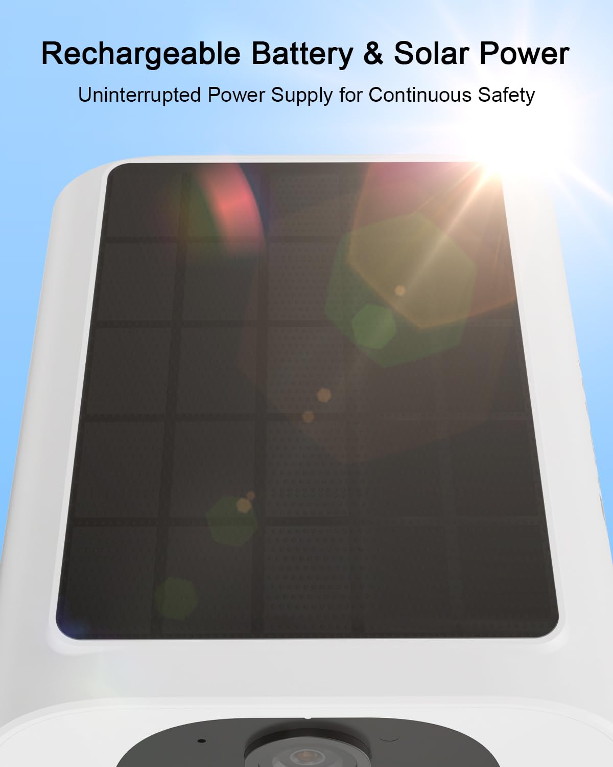 Anran 2K Solar Security Camera Wireless Outdoor, Forever Power With Built In Solar Panel, Wifi Home Security Cameras, 2 Way Audi