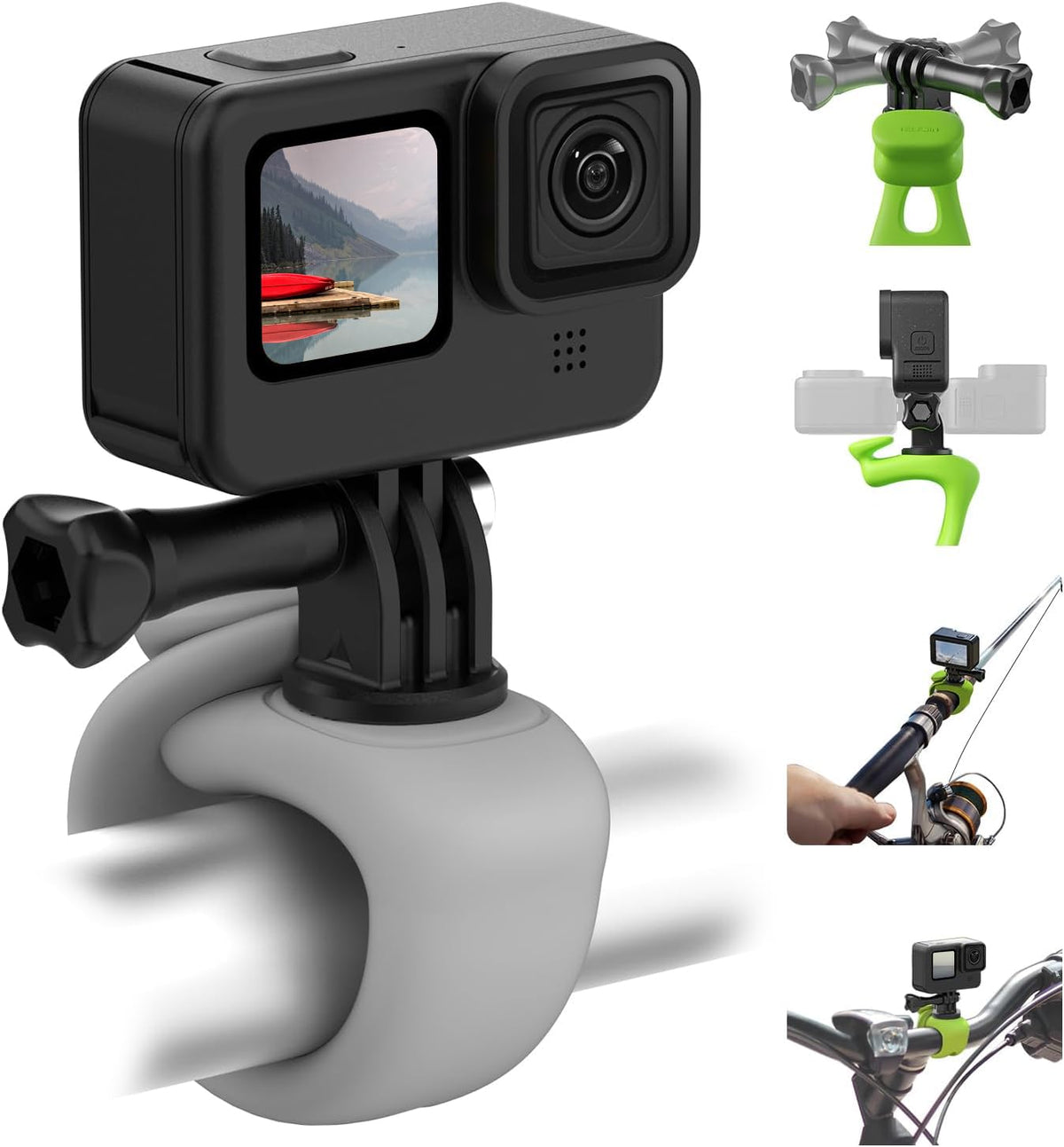 Telesin Camera 360 Strap Mount Flexible Wrap Band Bike Motorcycle Handlebar Tube Roll Bar Stick Pole Ski Holder Accessories For Gopro Max Hero 13 12 11 10 9 Insta360 Ace Pro X3 Dji Action 3 4 Pocket