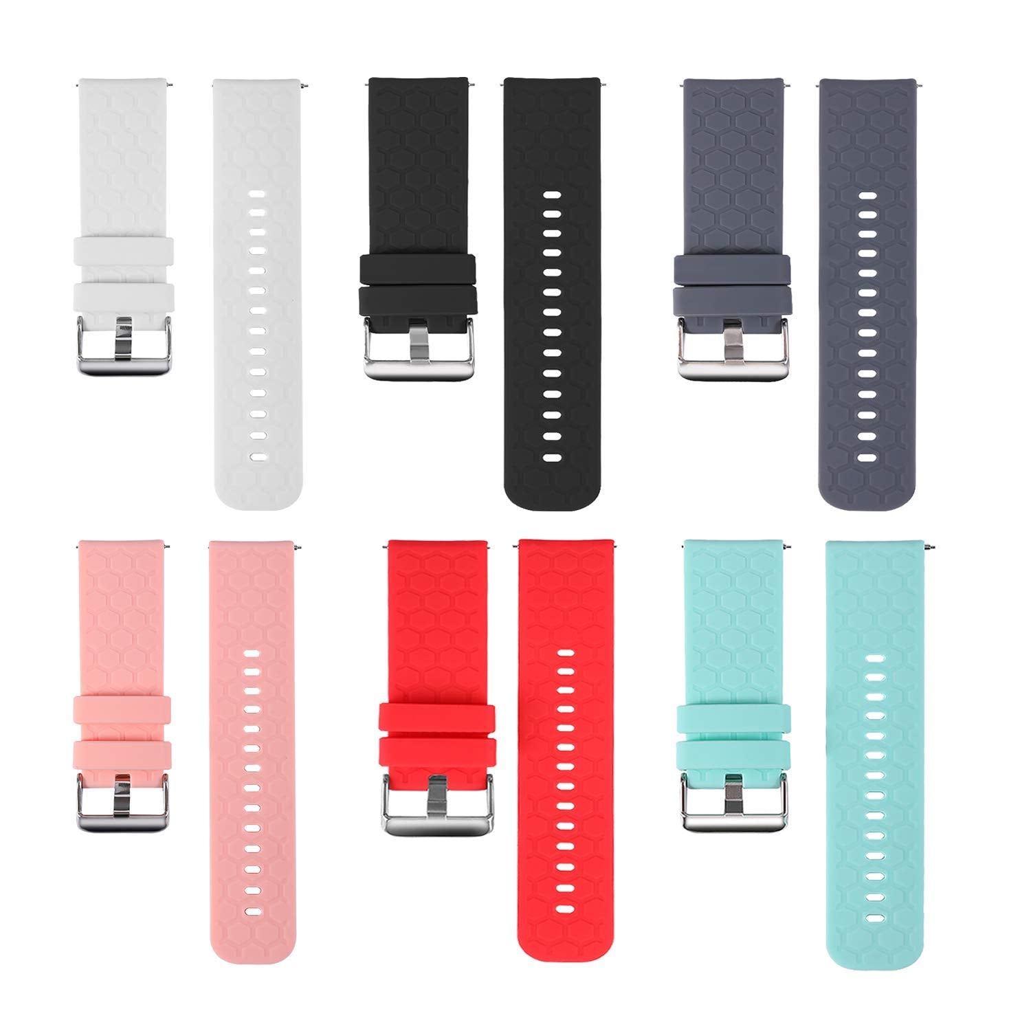 Ninehorse Colorful Straps Compatible With Nemheng Smart Watch Bands,20Mm Soft Silicone Wristband Adjustable Quick Release Band F