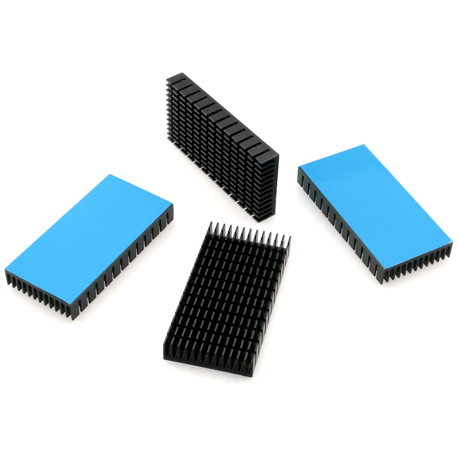 Jjhxsm 4Pcs Large Heat Sink Aluminum Black Heatsinks Fins For Cooler Pcb Board Led Motherboard, 80 X 40 X 11Mm/3.15 X 1.58 X 0.4