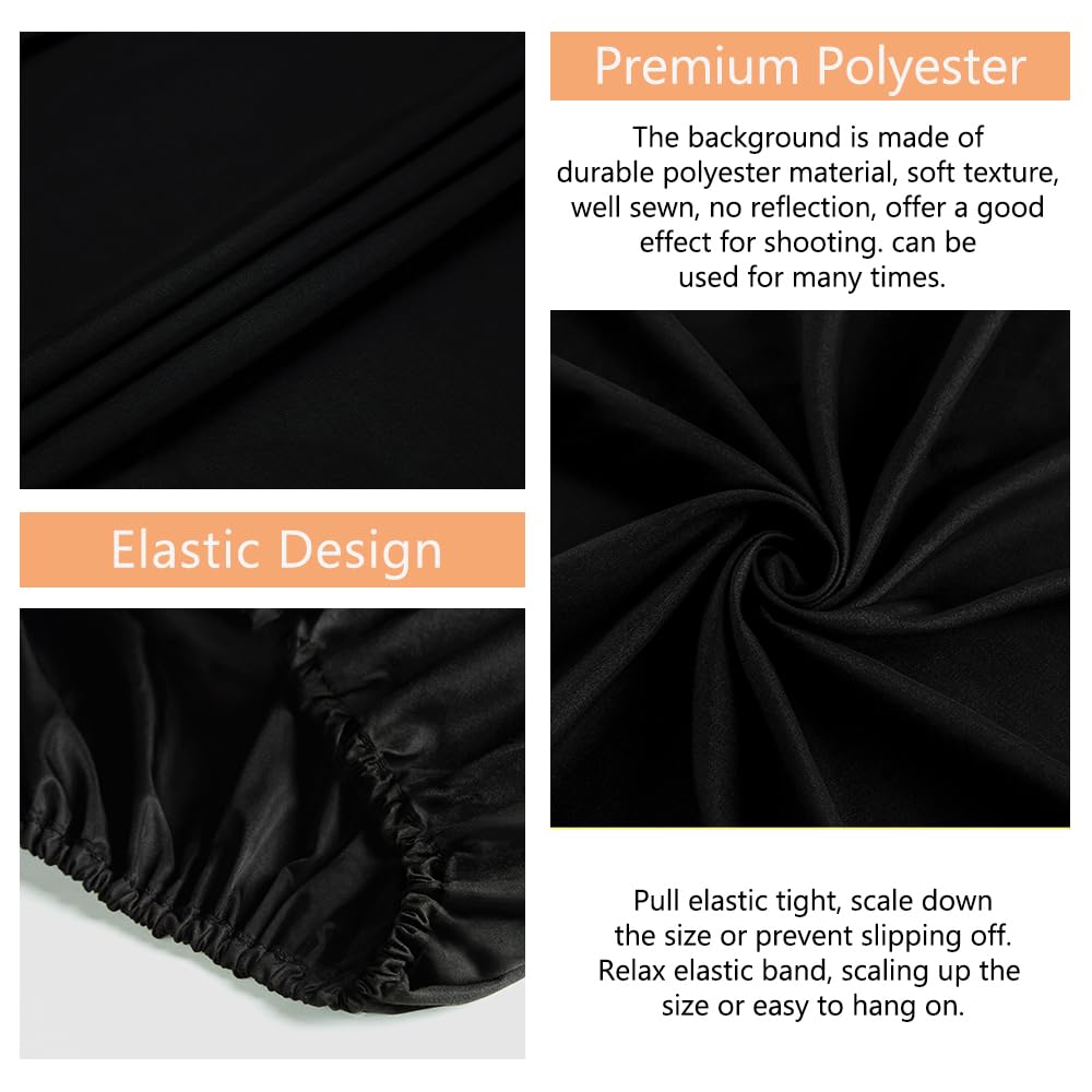 6.5X6.5Ft Black Round Backdrop Cover Halloween Black Circle Backdrop Photography Background Birthday Photo Backdrop For Hallowee