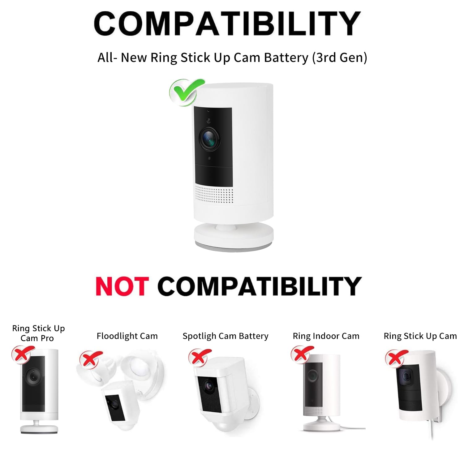 Alertcam Power Adapter For Ring Stick Up Cam Battery(3Rd Gen), With 30Ft/9M Weatherproof Outdoor Cable Continuously Charge Your