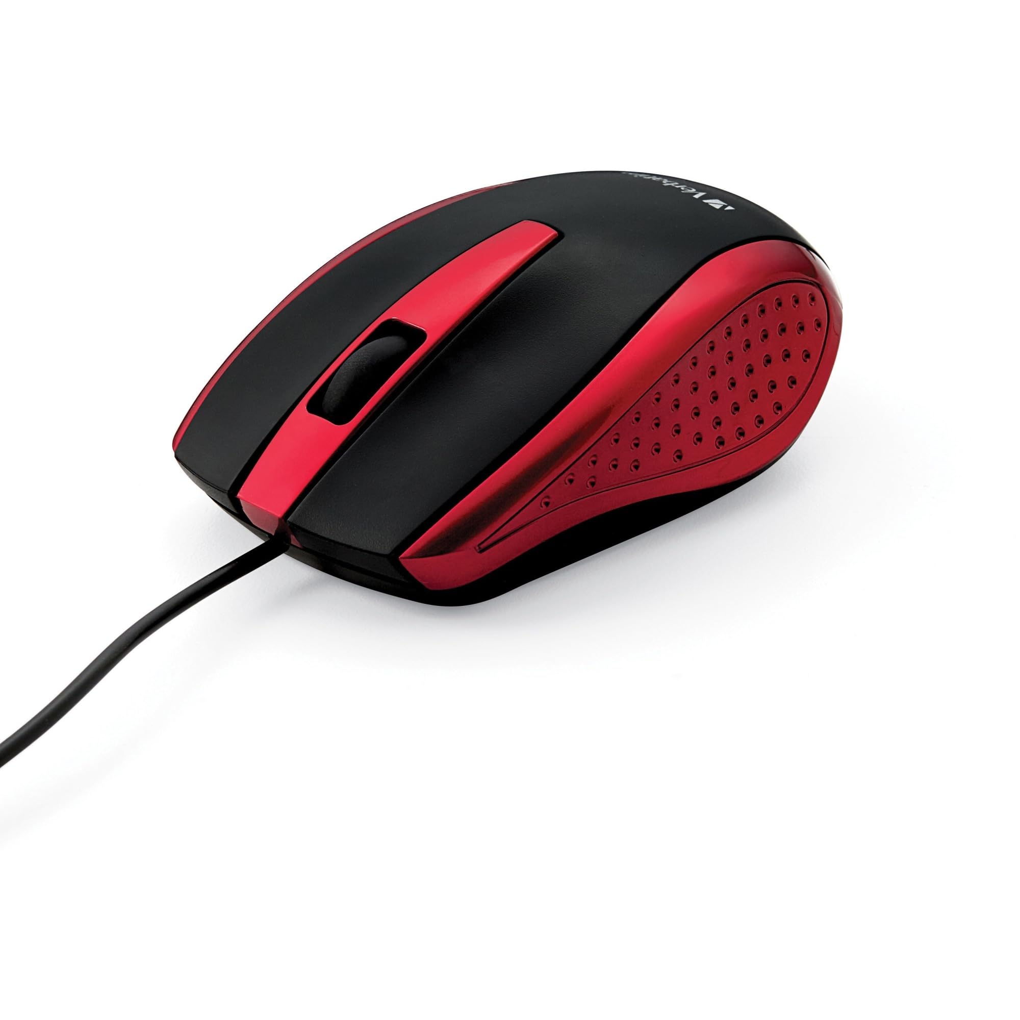 Verbatim Wired Usb Computer Mouse   Corded Usb Mouse For Laptops And Pcs   Right Or Left Hand Use, Red 99742, 1.4'' X 2.4'' X 3.