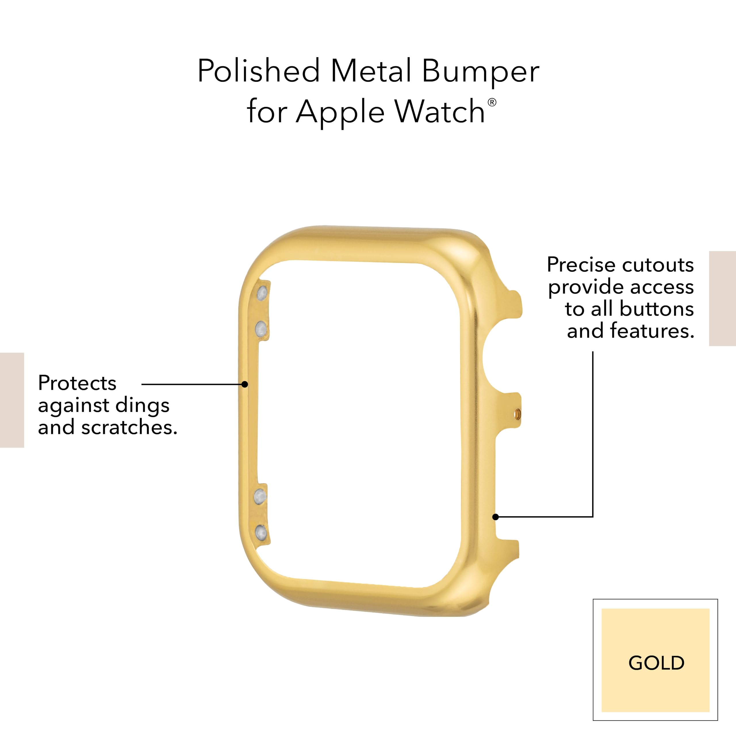 Anne Klein Premium Crystal Bumper, Compatible With Apple Watch, Seamless Fit, Easy Installation, Bumper For Apple Watch (40Mm, G