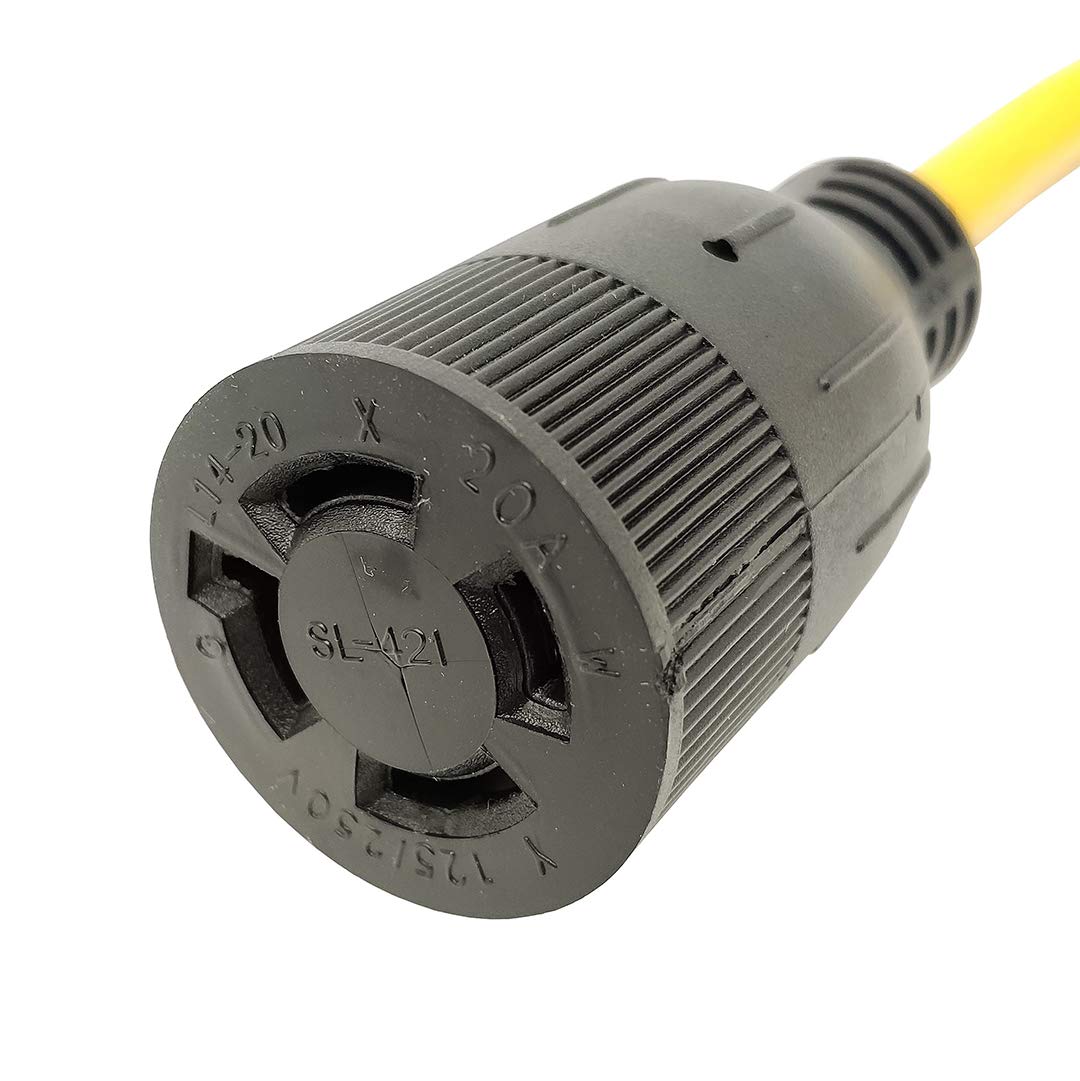 Parkworld 61063 Adapter Cord 5 20 Male Plug To Locking L14 20 Female Receptacle, (5 20P To L14 20R) 2 Ft