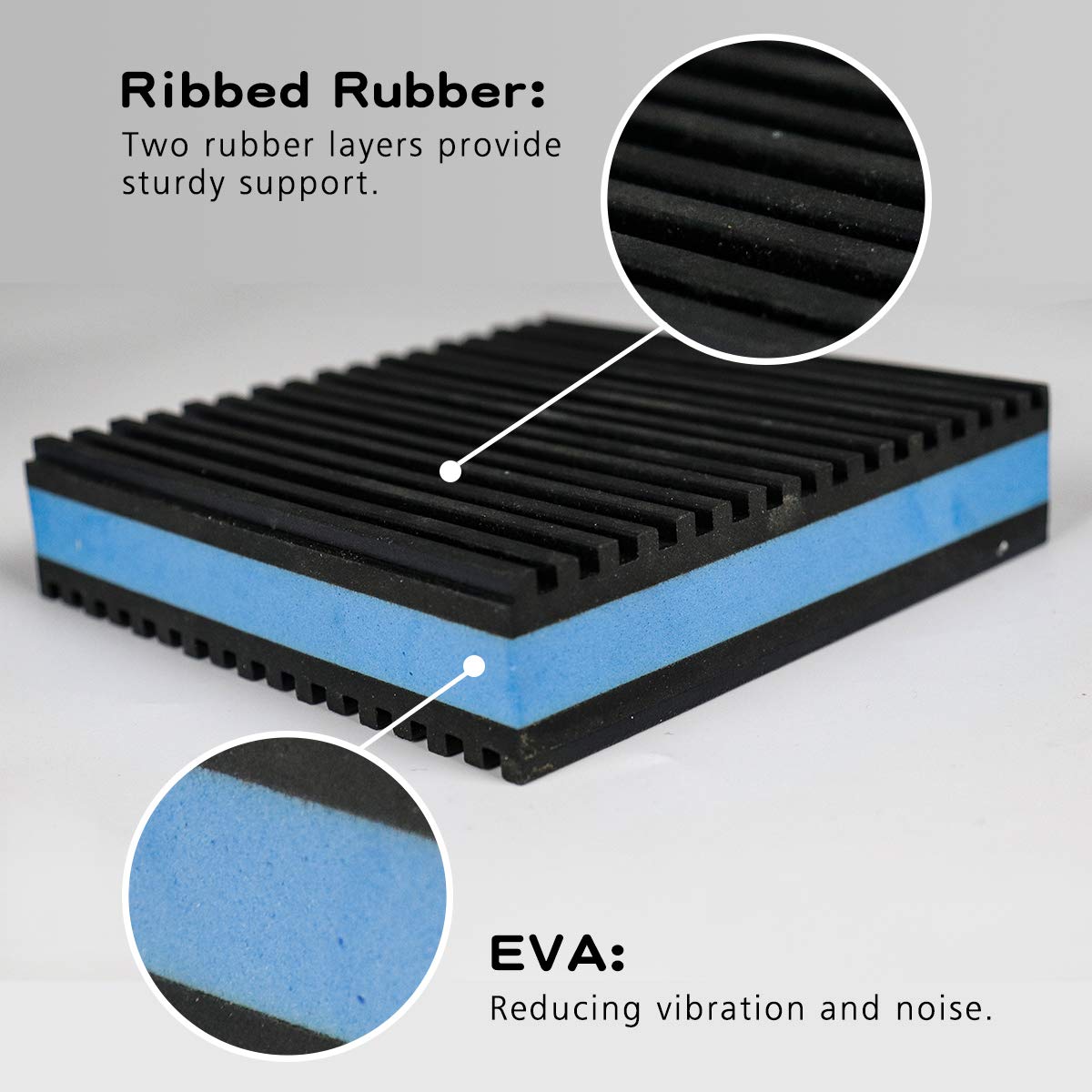Bjade'S Anti Vibration Isolation Rubber Pads,6 X 6 X 7/8 Inch Heavy Duty Eva Pad For Hvac,Air Compressor,Air Conditioner,Washer