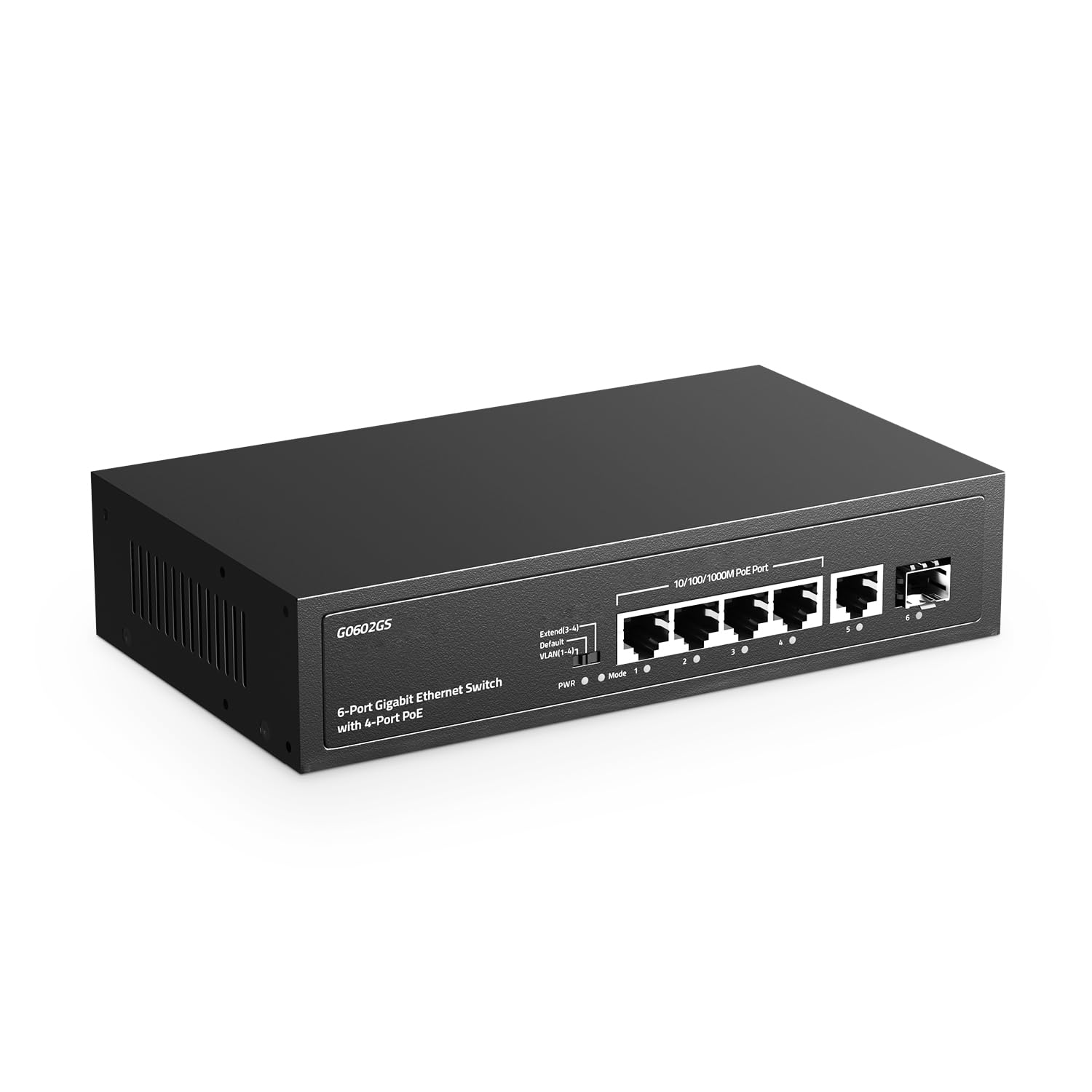Yulinca 6 Port Gigabit Poe Switch, 4 Gigabit Poe+, 1 Gigaibt Uplink, 1 Gigabit Sfp, Ieee802.3Af/At, Max 65W, Vlan & Poe Extend 2