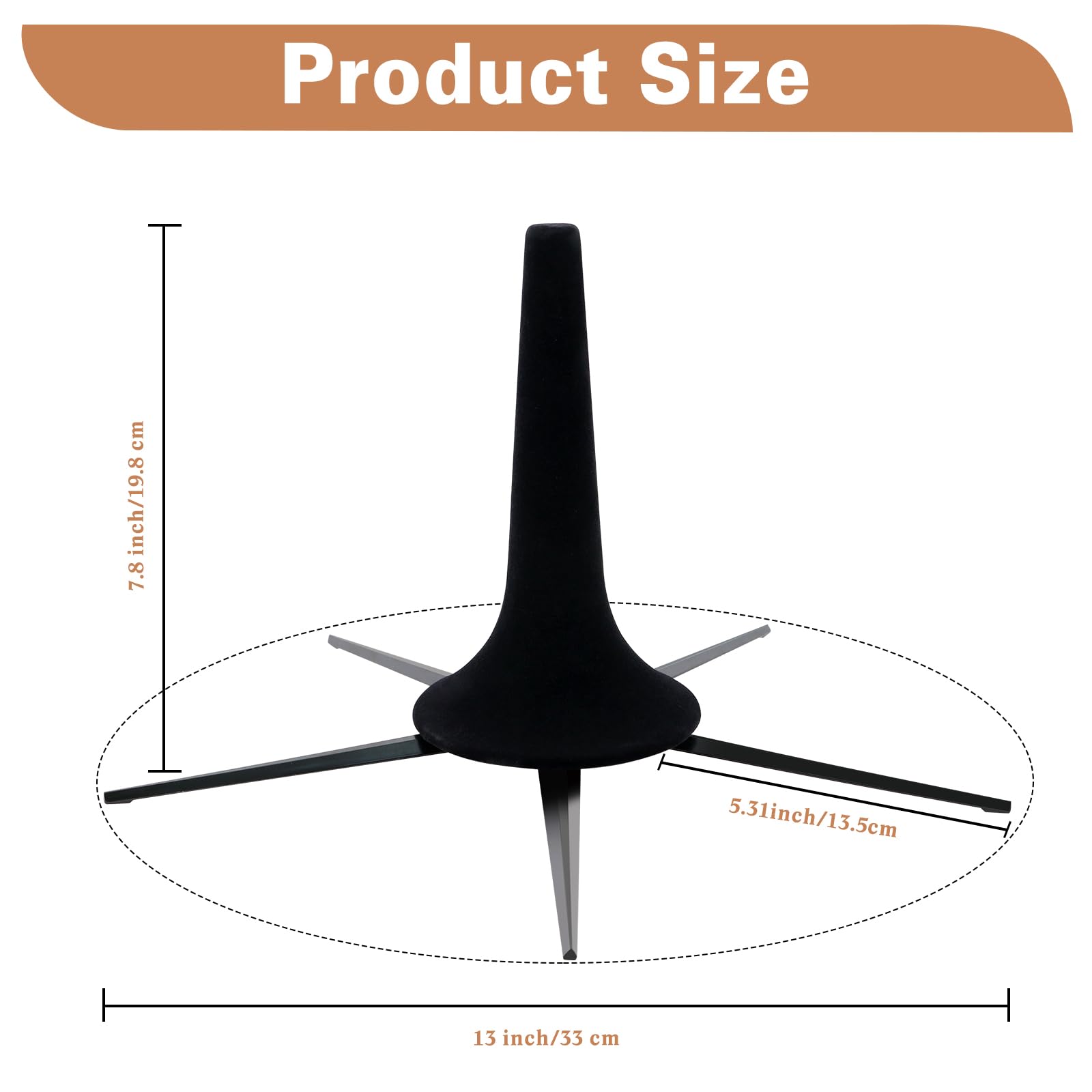 Eastrock Portable Trumpet Stand Holder Metal With 5 Leg Foldable Detachable Trumpet Holder Stable Metal Legs Cleaning Kit For Tr