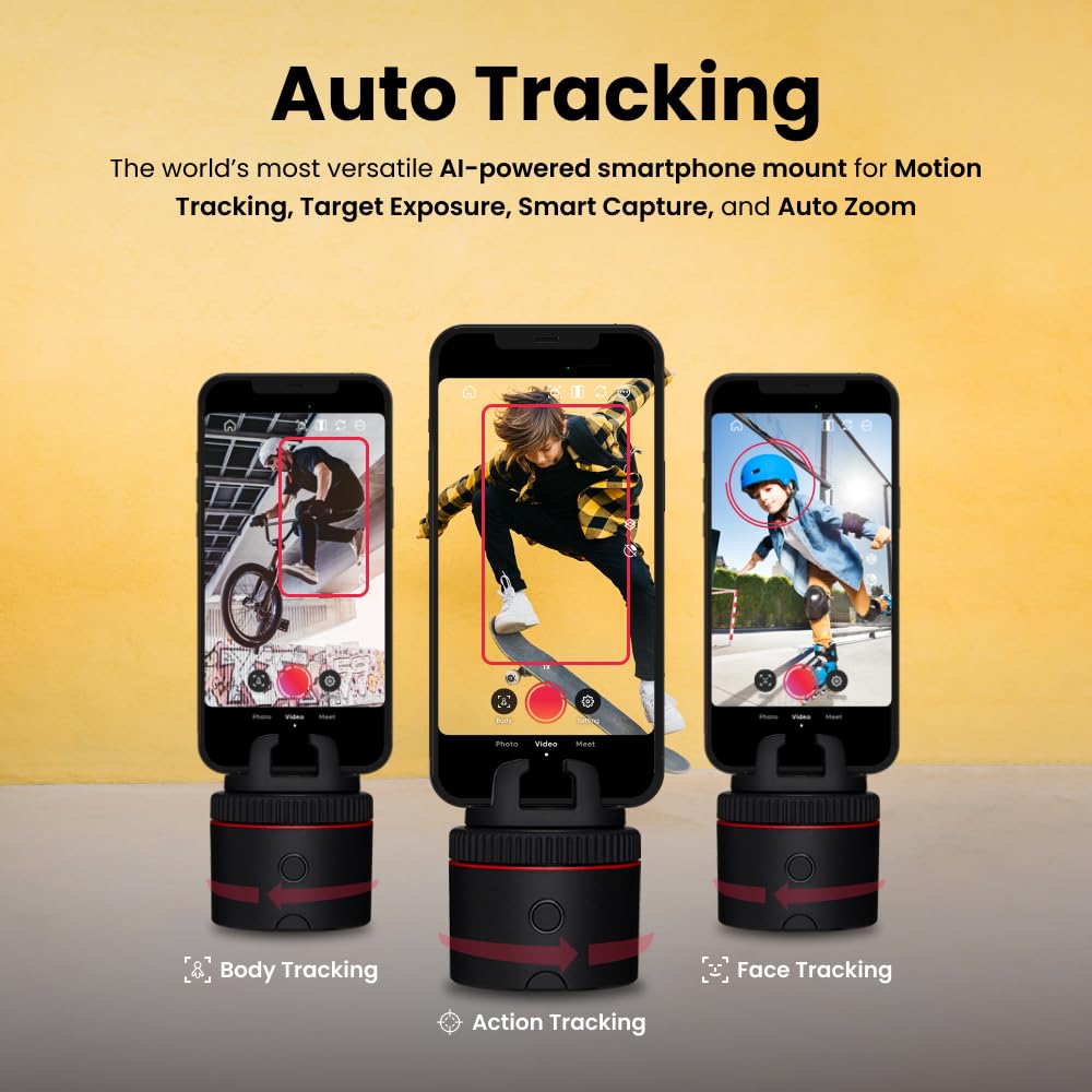 Pivo Pod Classic Auto Tracking Phone Holder, Face & Body Tracker, 360 Rotation, Stand For Content Creation With Remote Control,