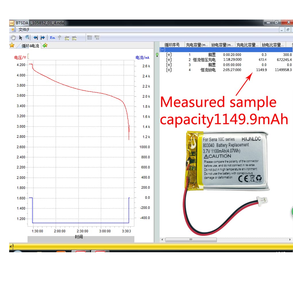 Hxjnldc 803040 3.7V 1100Mah Lithium Ion Battery Replacement For Sena 10C And Sena 10C Pro Motorcycle Bluetooth Camera Bluetooth