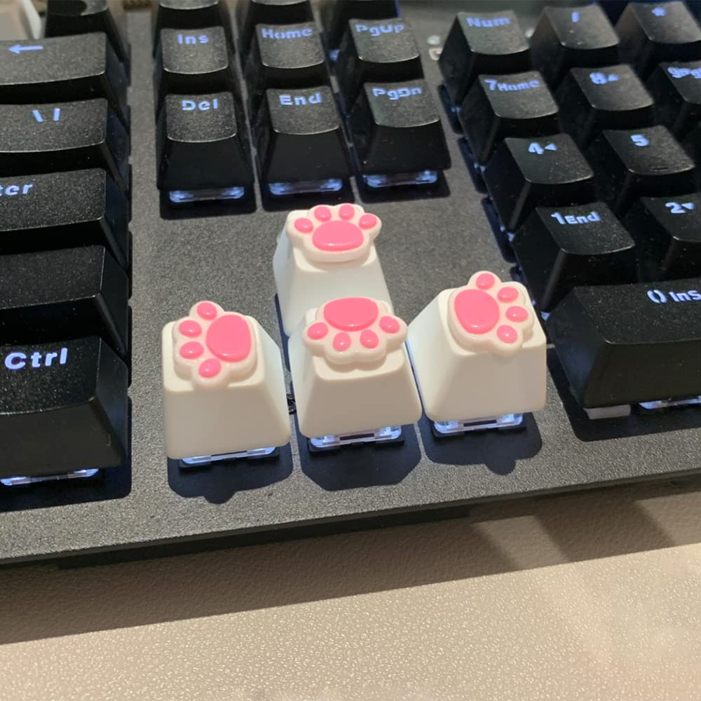 Yupyay 4 Pack Custom Oem R4 Keycaps Pbt Mechanical Keyboard Keycaps Cute Cat Paw Key Cap Kawaii Gaming Keycaps For Mechanical Ke