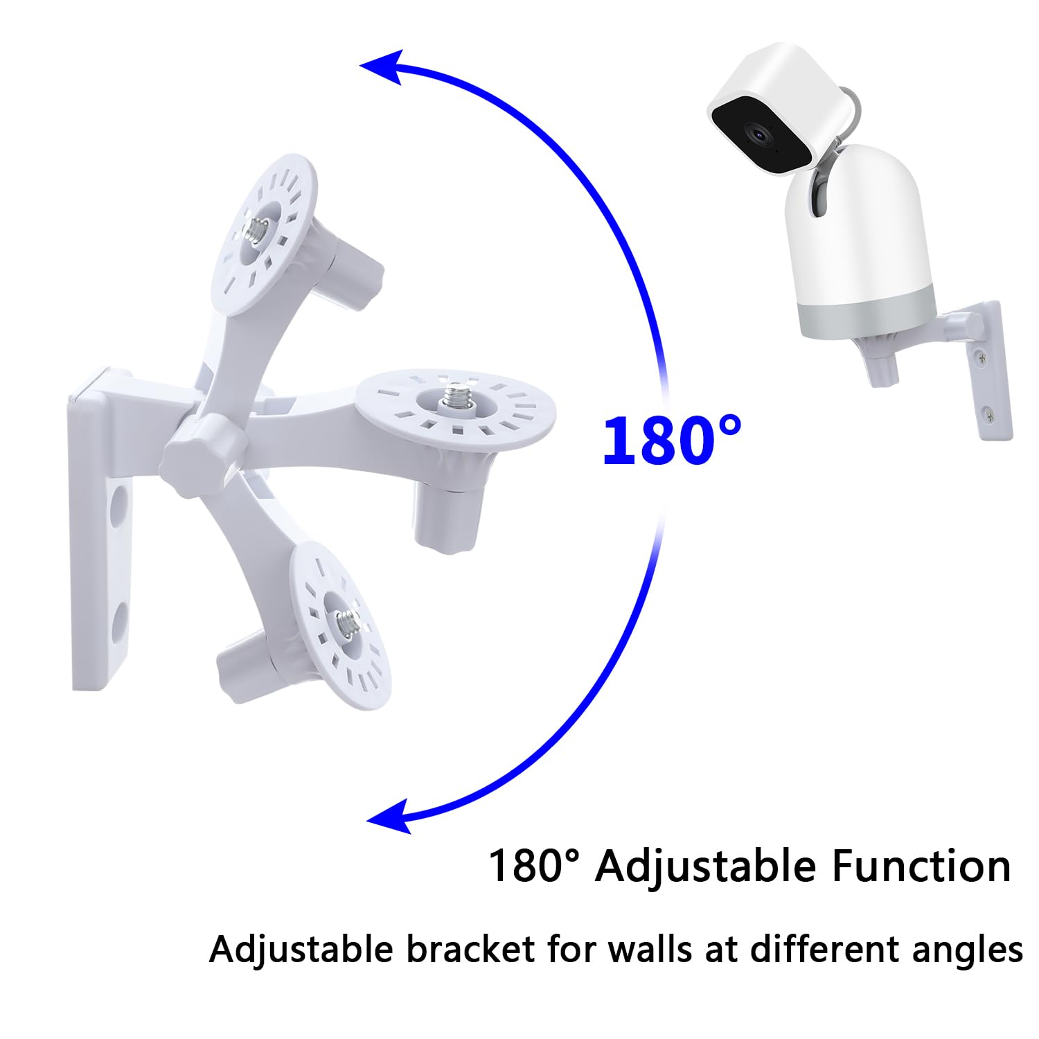 Tekcam Camera Wall Mount Compatible With Wyze Cam Pan V3, Blink Mini Pan Tilt, Wyze Battery Cam Pro, 180�Adjustable Security Camera Ceiling Mount, Corner Camera Mount, Drill Installation, 2 Pack