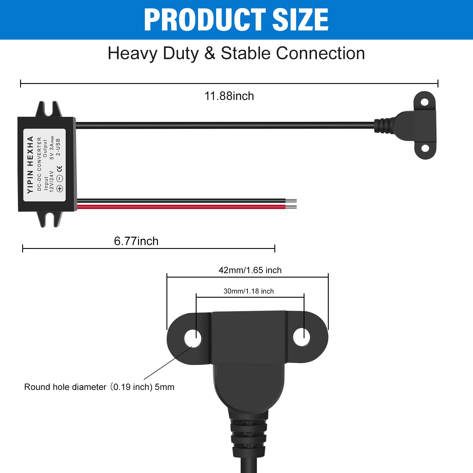 3A 15W Dc 12V To 5V Usb Female Buck Converter Adapter Step Down Charging Module